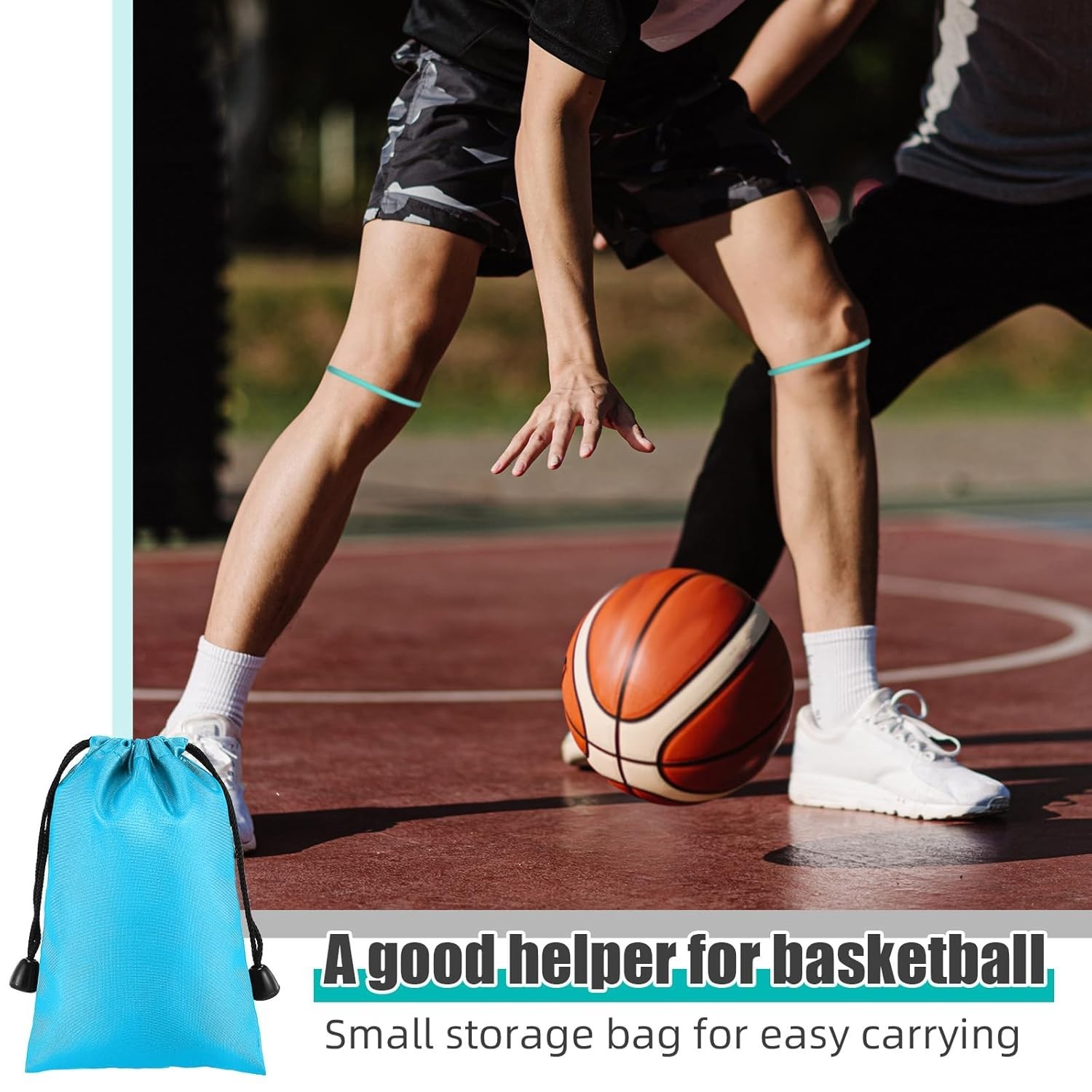 Light Blue Silicone Patella Knee Band – Active Support for Basketball & Running