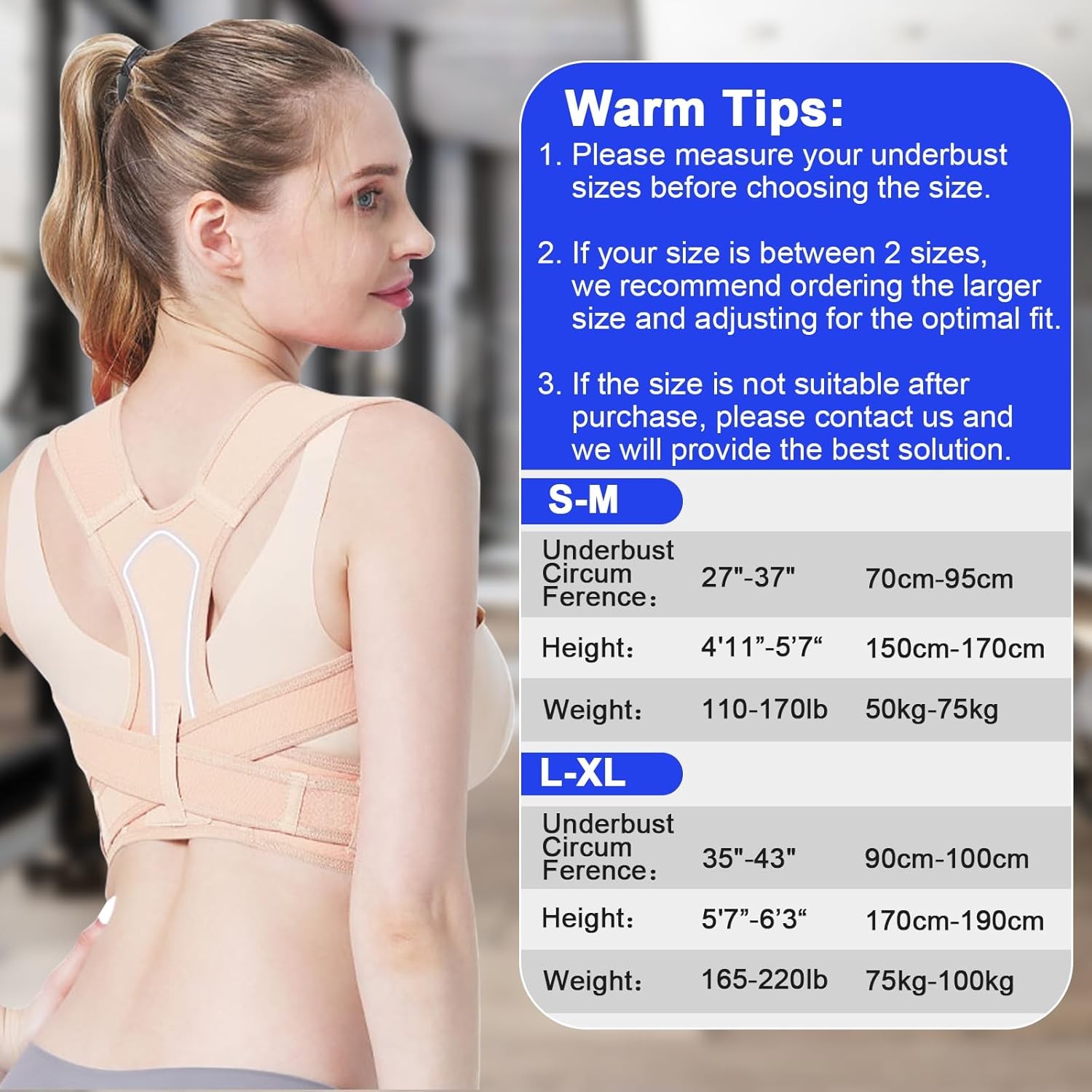 Women Back Braces Posture,Adjustable Upper Back Brace for Clavicle Support and P