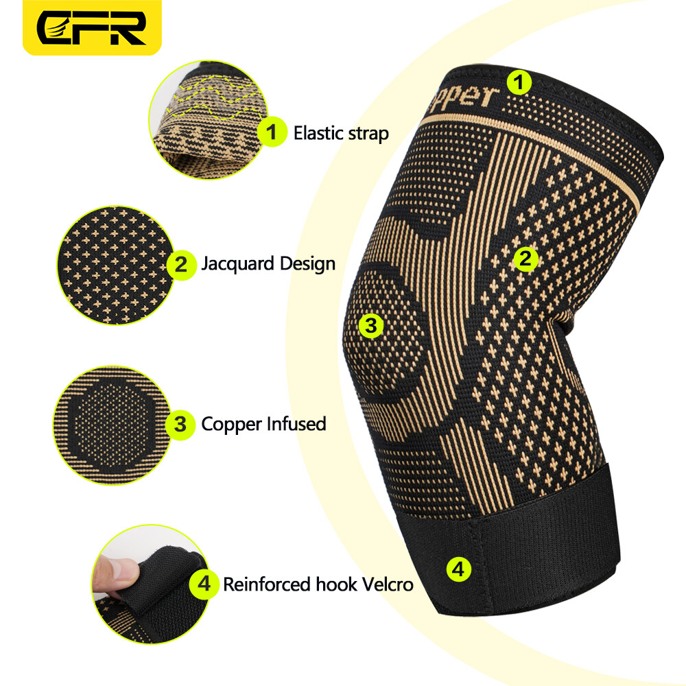 Copper Elbow Brace Compression Support Sleeve Arthritis Tendonitis Joint Pain L6