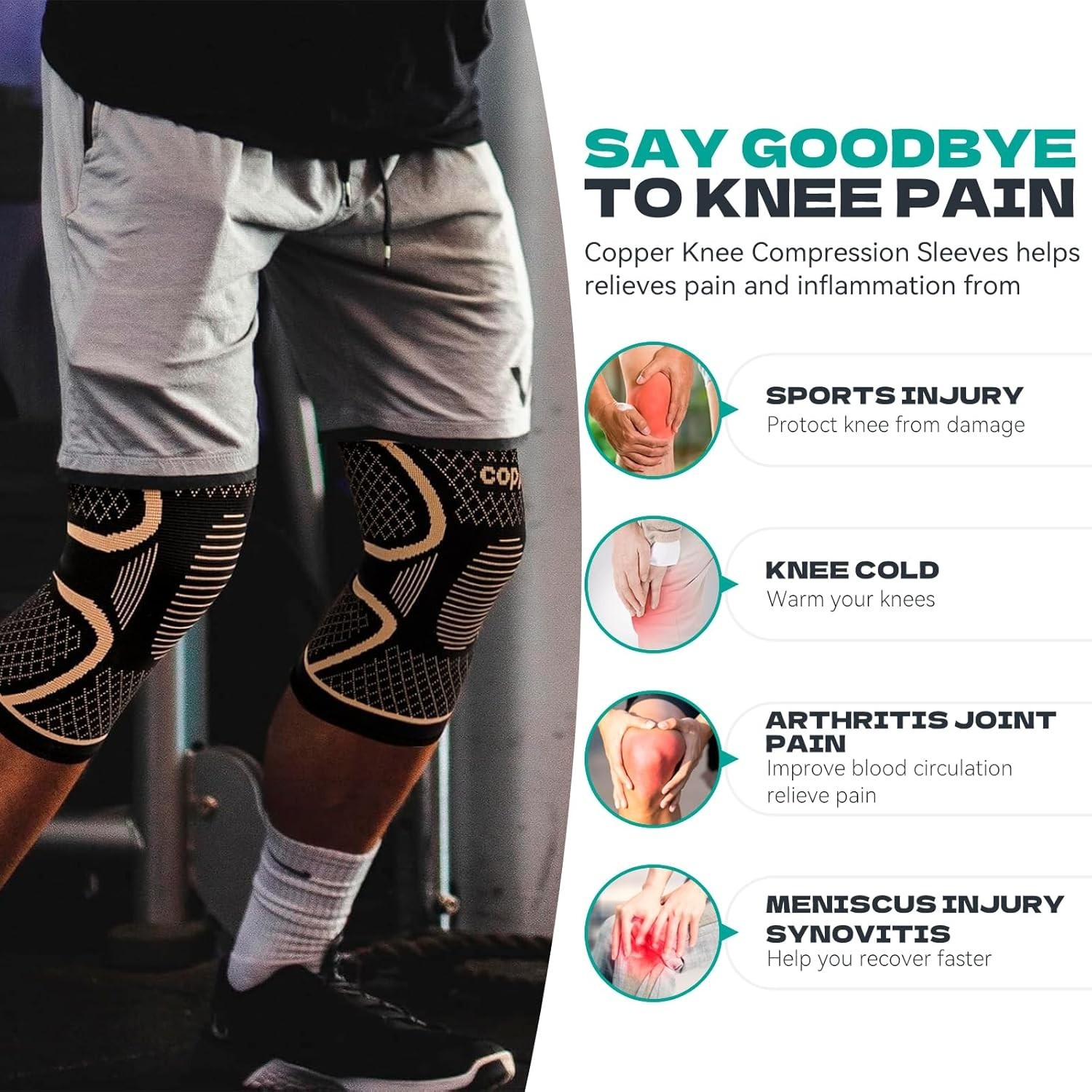 Rodillera compresion con estabilizadores para deporte dolor rodilla FULL US SIZE