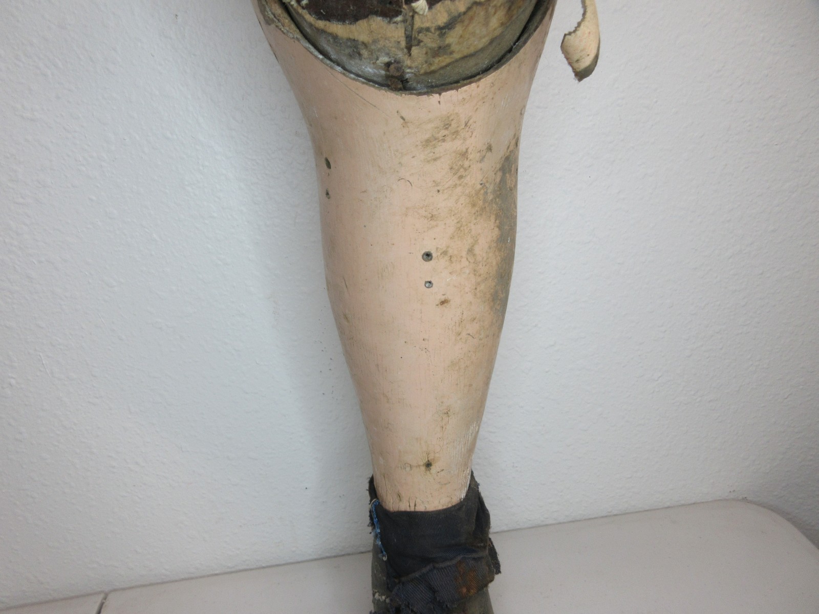 Vintage Adult Prosthetic Left Leg Made of Wood & Leather – Old Loggers Leg