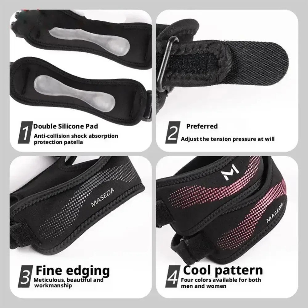 1PC Adjustable Patella Knee Strap Double Support Brace for Running Sports Gym