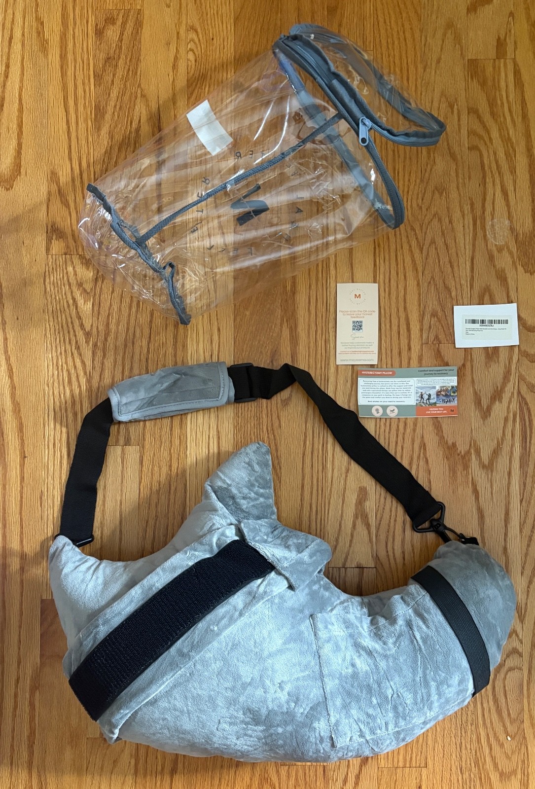 Heal Better Shoulder Support Surgery Pillow withAdjustable Straps, Grey Plush V2