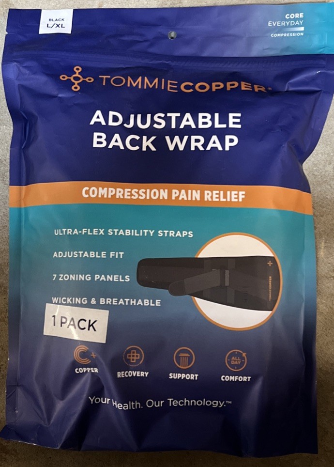 Tommie Copper Back Support Wrap L/XL Compression Pain Relief Adjustable New