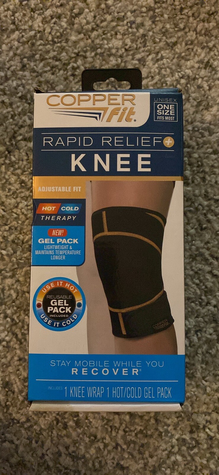 Copper Fit® Rapid Relief Knee Compression Wrap Brace with Hot and Cold Therapy