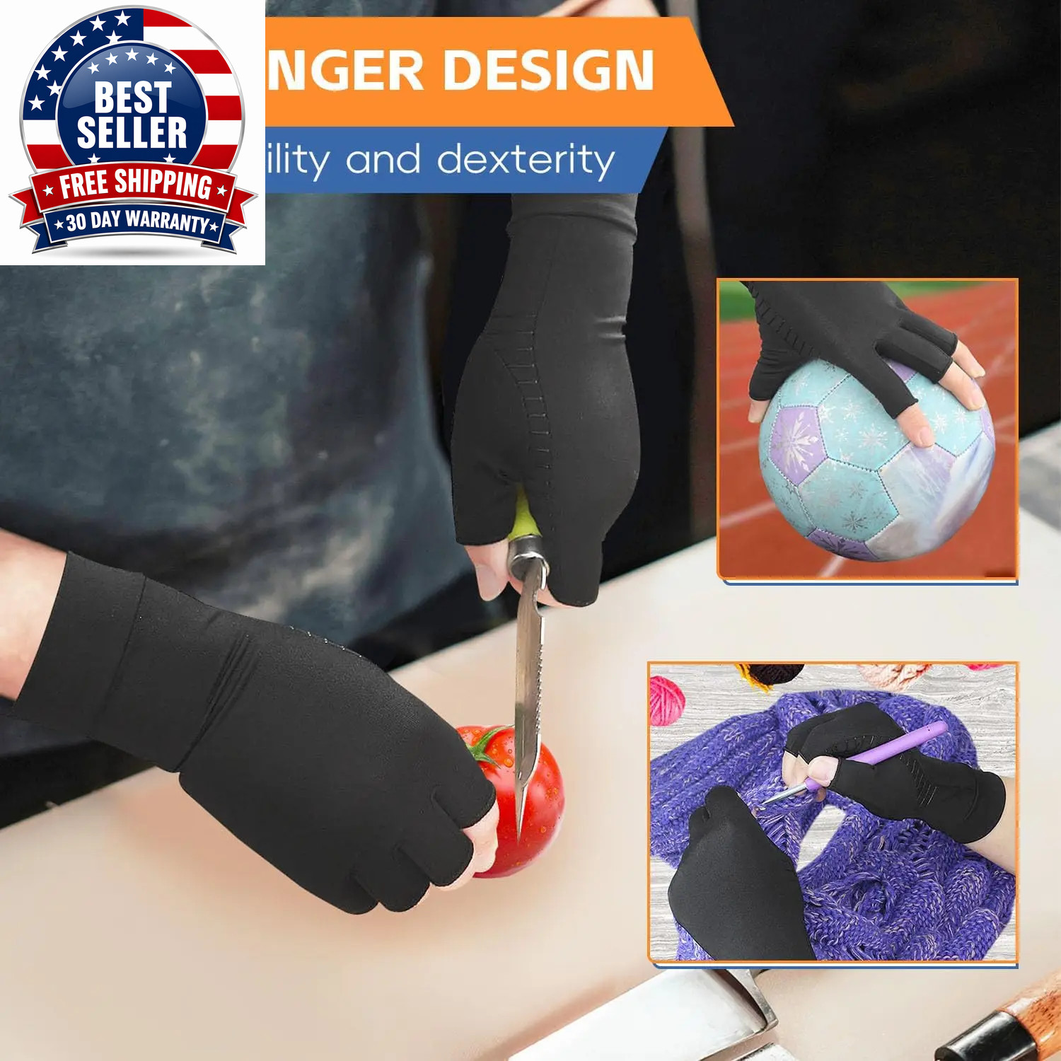 Copper Arthritis Gloves for Hand Pain Relief, Rheumatoid Osteoarthritis, Swellin