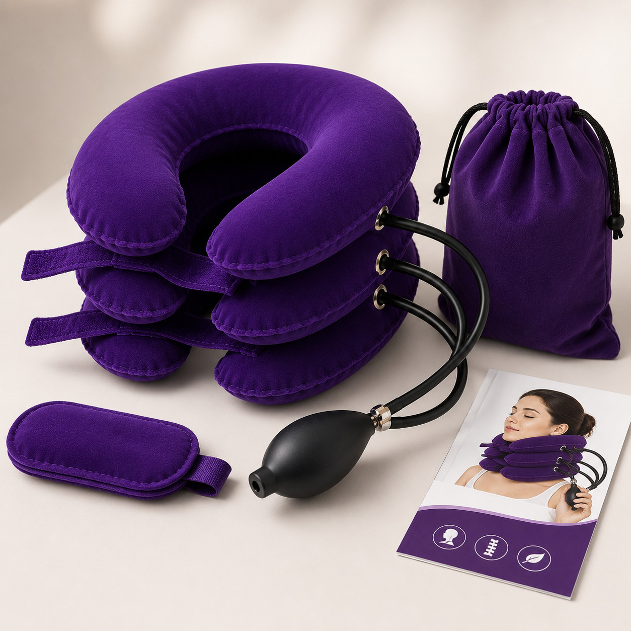 Cervical Traction Device Neck Stretcher Adjustable Neck Support Brace Pain Relie