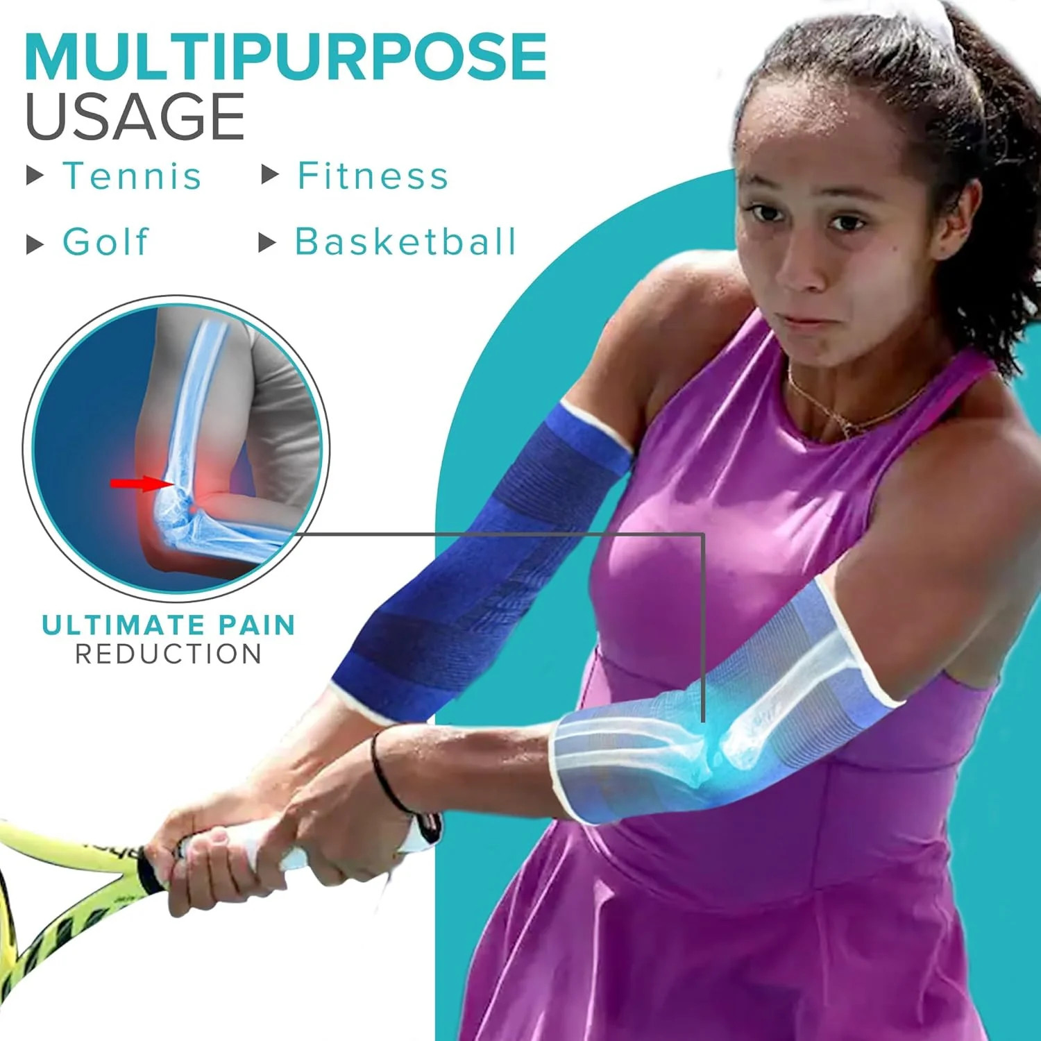 Elbow Compression Sleeve – 2 Pack for Tennis, Arthritis & Joint Support