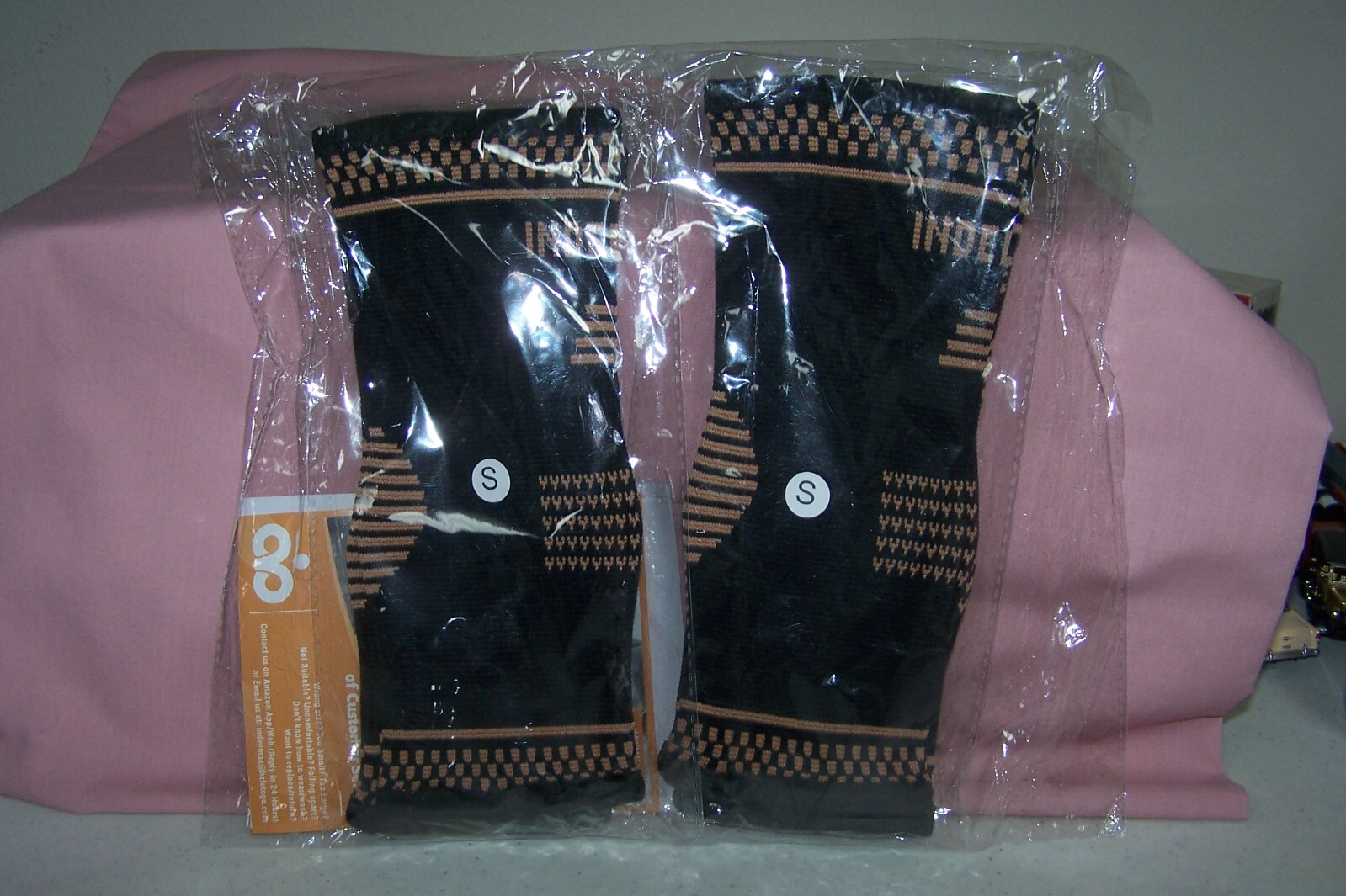 (2) INDEEMAX Copper Infused Ankle Brace Set for Men (Pair), Small Silver/Black