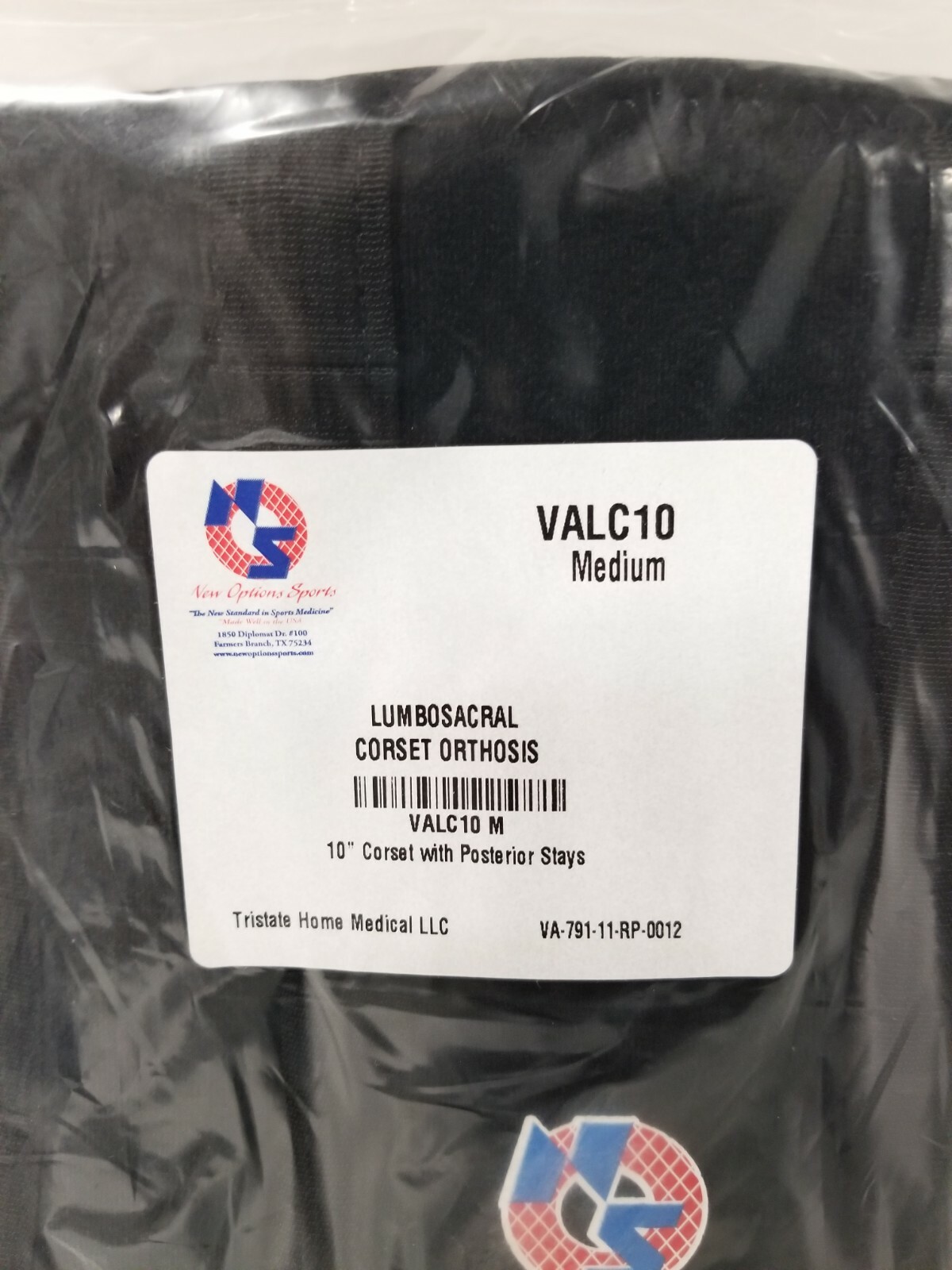 New Options Sports Lumbosacral Corset Orthosis | USA | VALC10 10″ Medium