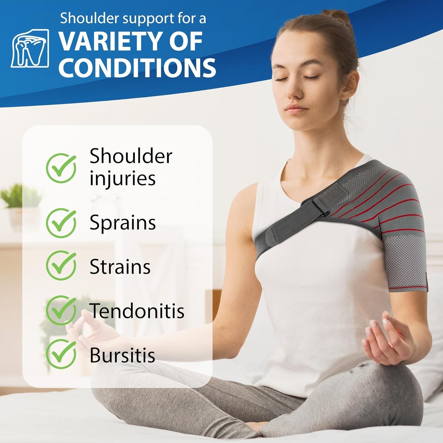Shoulder Stability Brace Compression Sleeve for Rotator Cuff Support, Injury …