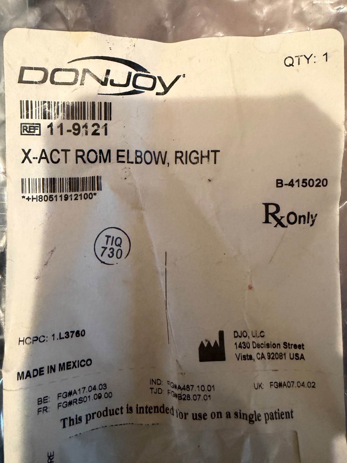 DonJoy X-Act ROM Elbow – Right – Better Braces