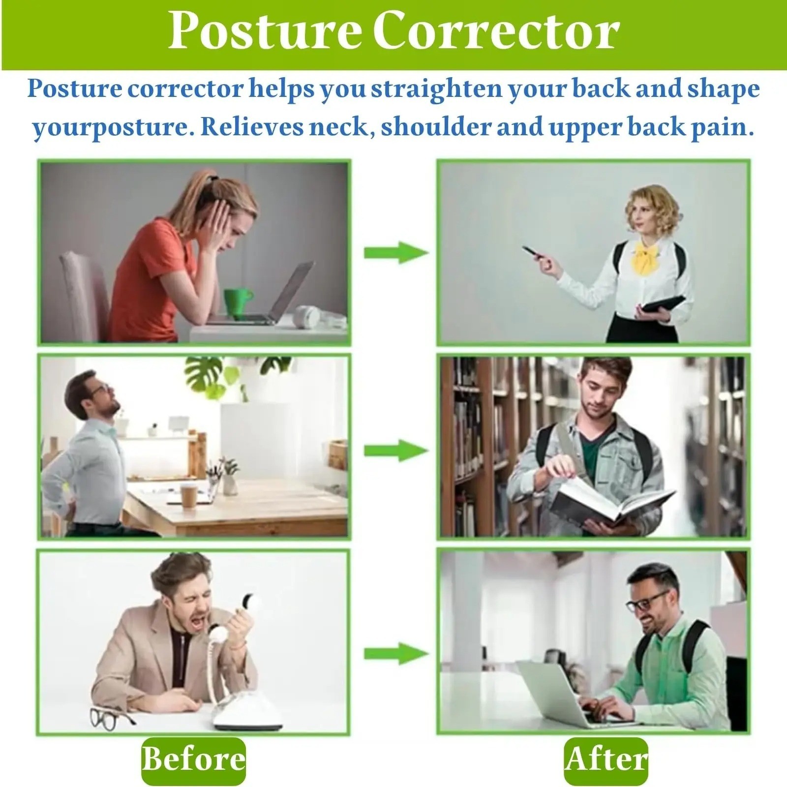 Back Posture Corrector Shoulder Straight Support Brace Belt Therapy Men Women