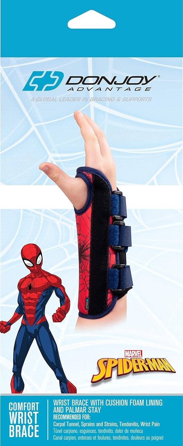 Marvels Spider-Man Wrist Brace w/Foam Lining, Palmer Stays Right Hand YOUTH