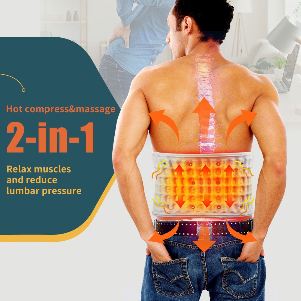Lumbar Support Decompression Pain Spinal Air Traction Back Belt Heat Inflatable