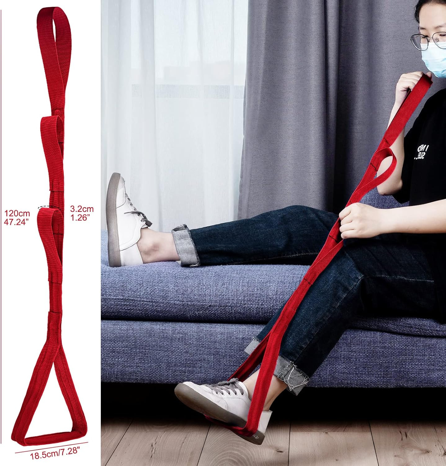 42 Inch Long Leg Lifter,Leg Lifter after Hip Replacement All over with Aluminum