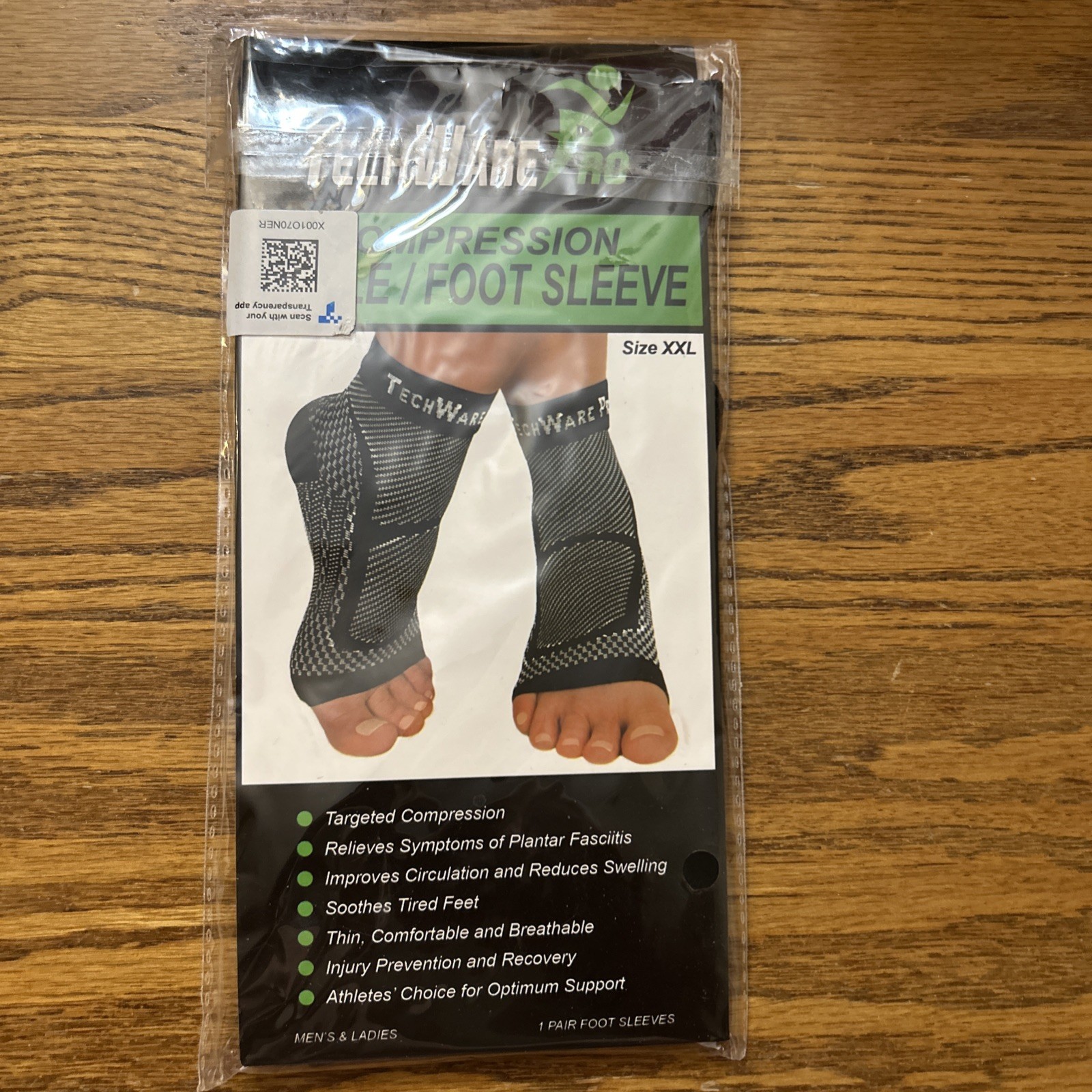 TechWare Pro Compression Ankle Foot Sleeve Size XXL Unisex