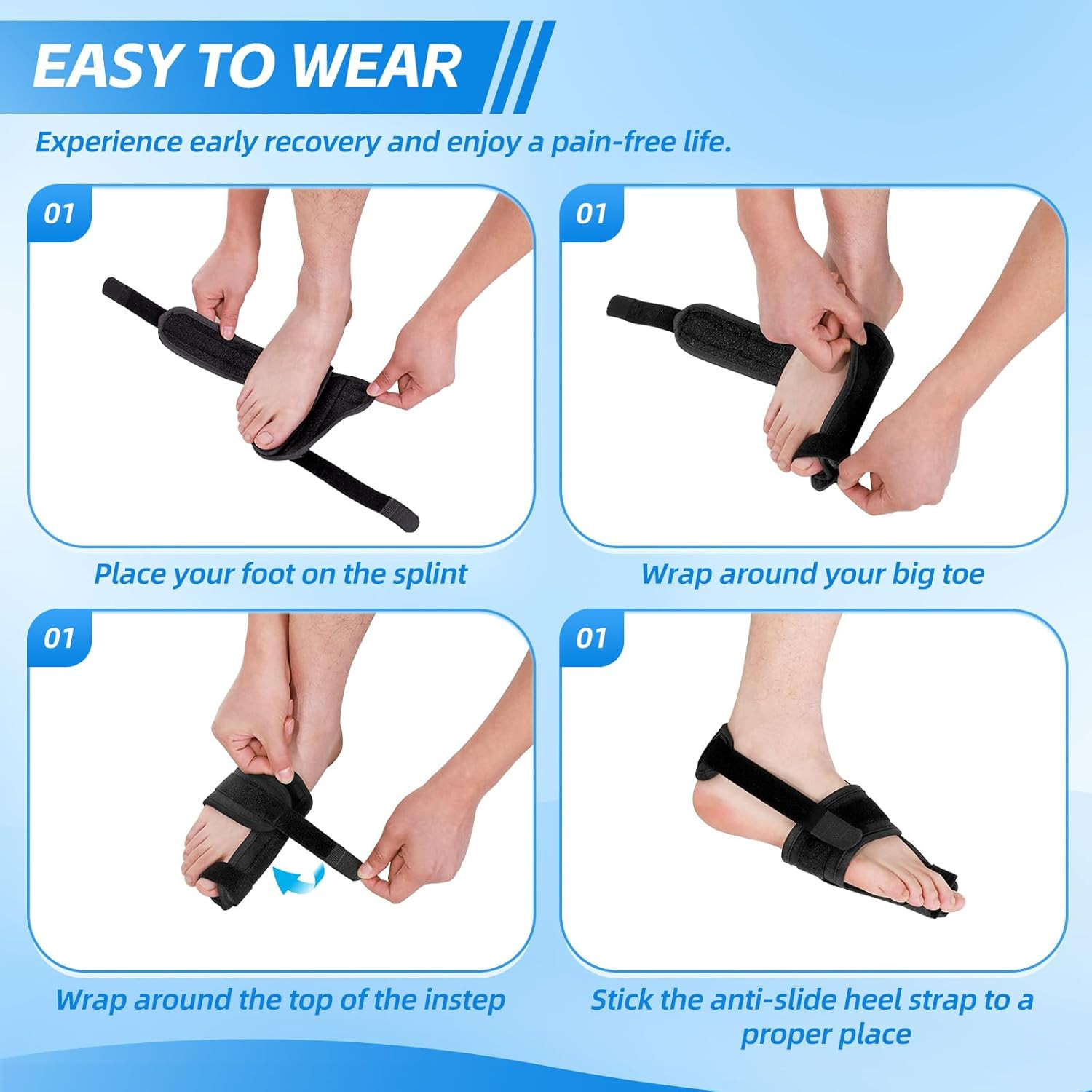 Broken Big Toe Splint Brace, Turf Toe Brace Support for Broken, Fracture, Sprain