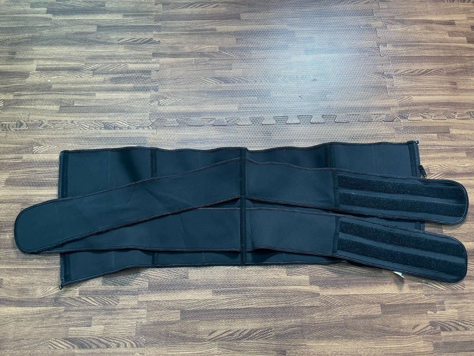 Support Brace Waist Belt Zipper Black Color Size L Large