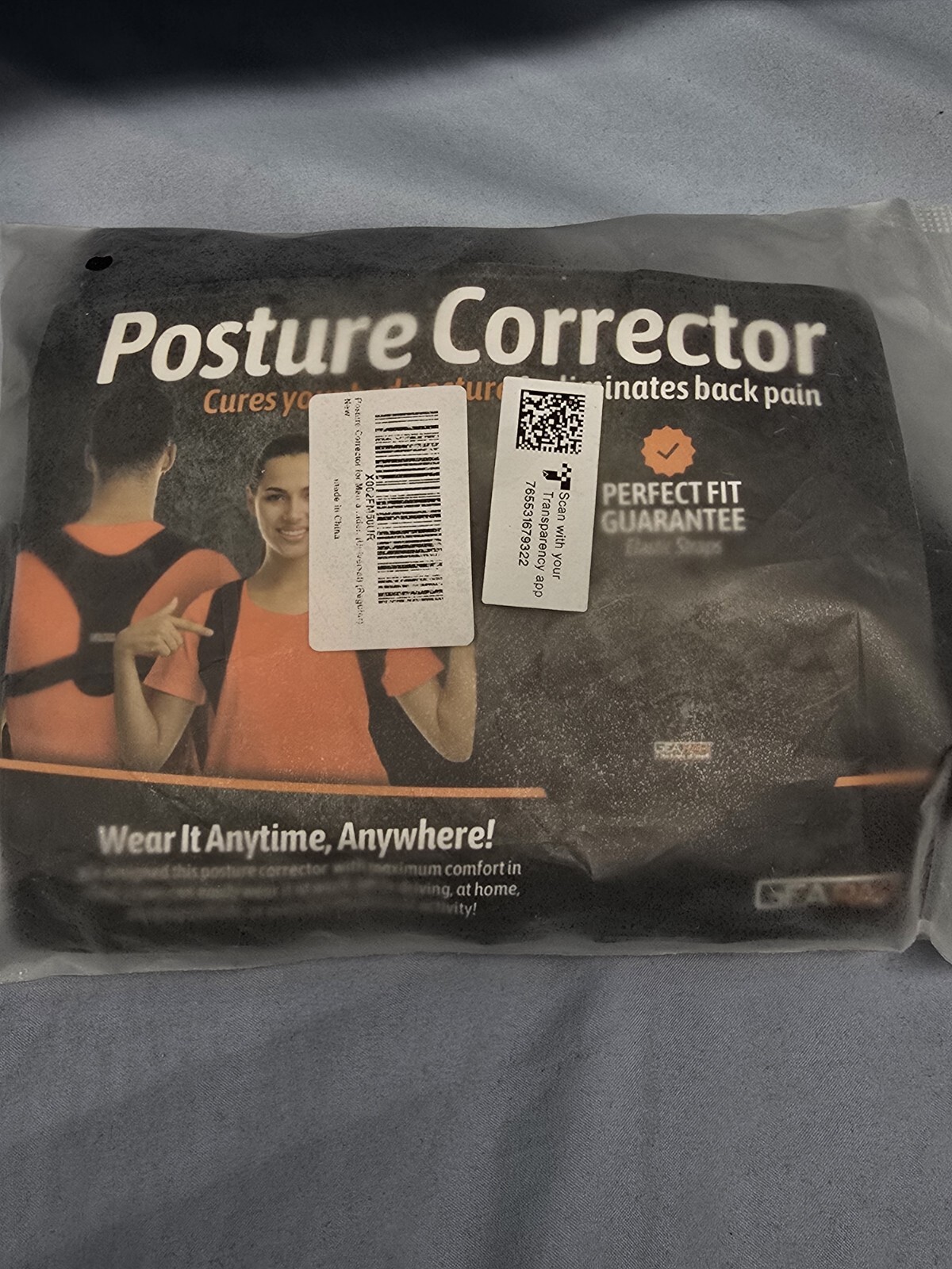 NIB Posture Corrector Back Pain Black Adjustable MEDIUM