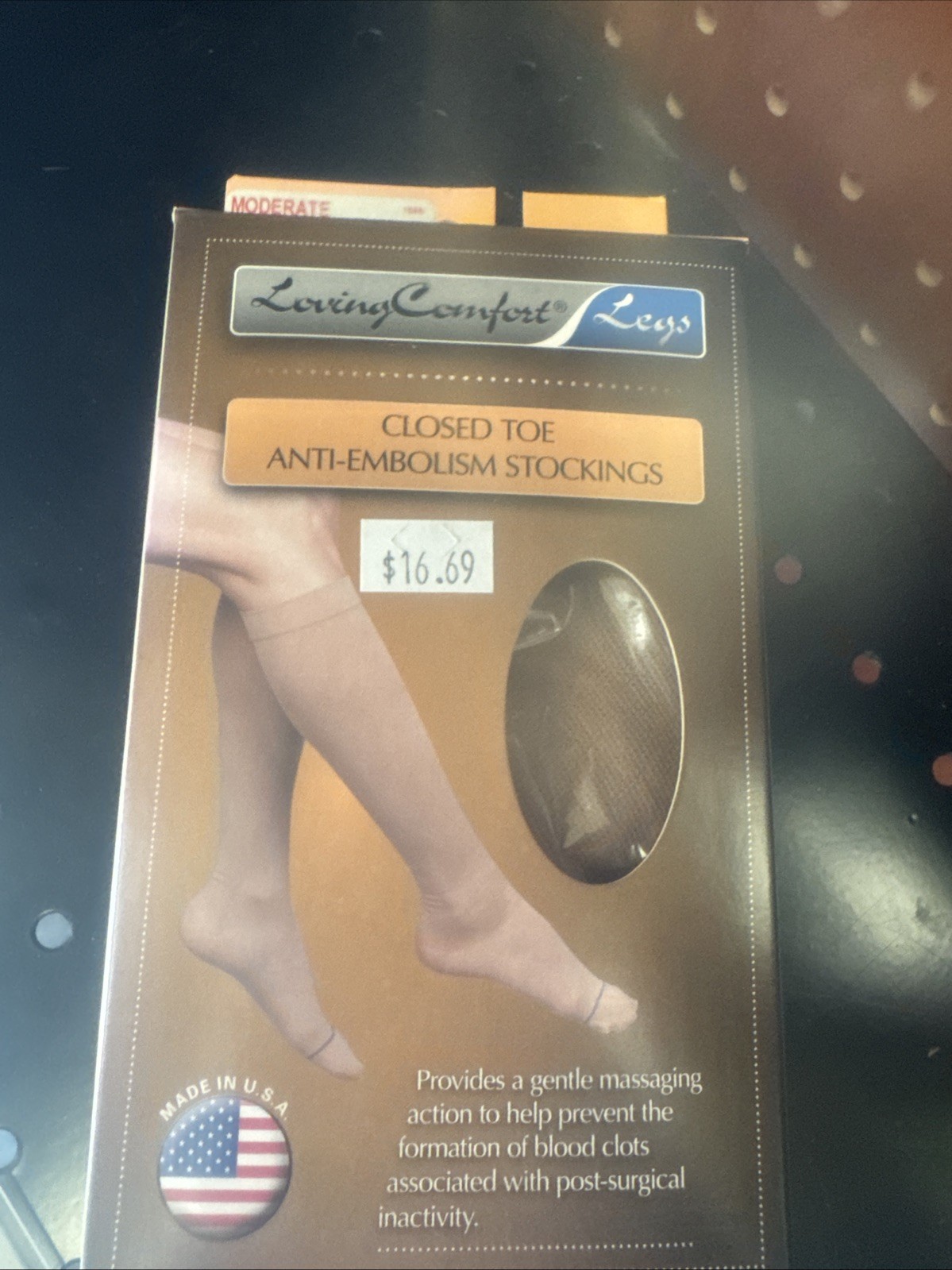 Loving Comfort Closed Toe Anti-Embolism Stockings 15-20mmHg (Beige) Medium