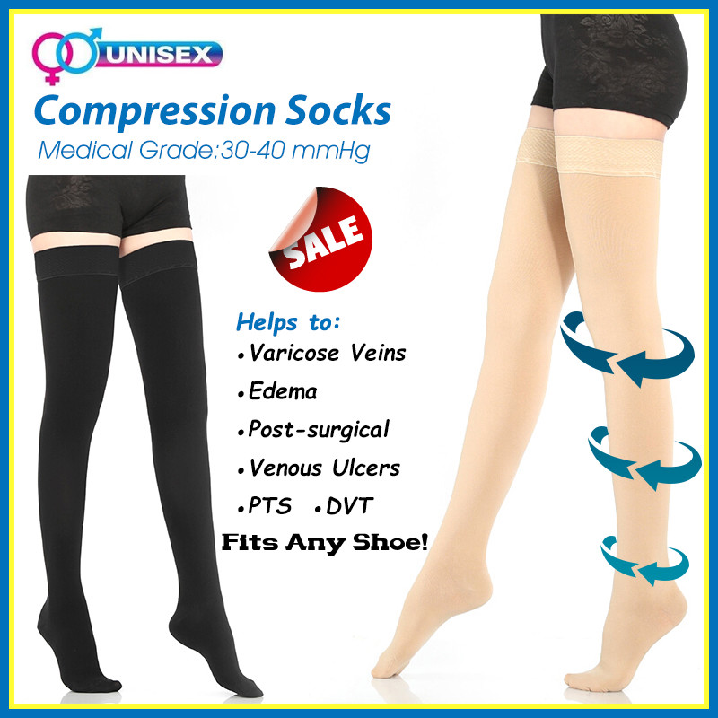 Support Compression Stockings Men Women 30-40 mmHg Medical Ulcers Surgical Socks