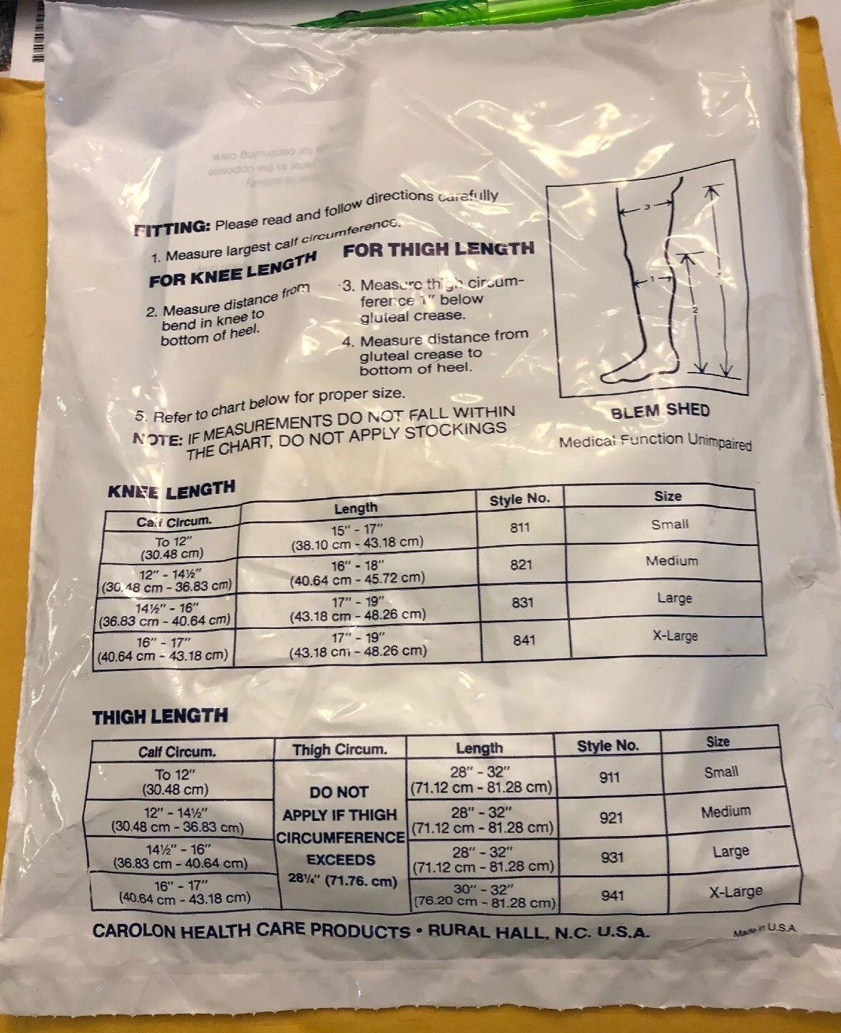 Carolon Company CAP Anti-embolism Stockings -Small , Regular 811, 1 Pair –