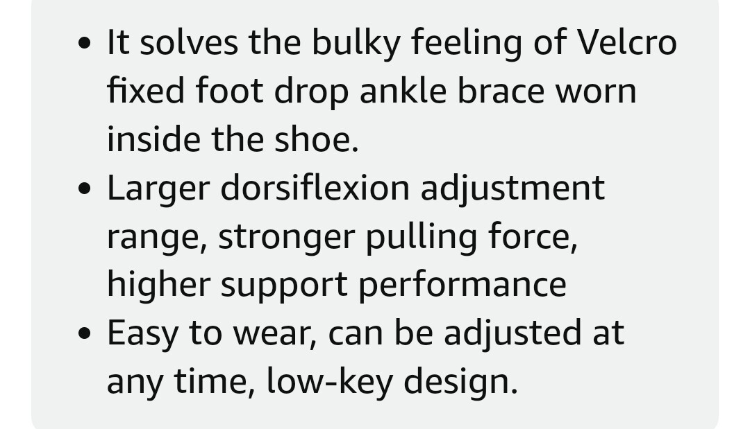 JOWECA drop foot brace reel-adjust Drop Foot Support.Fit Women/Man. 2 Gray-Black