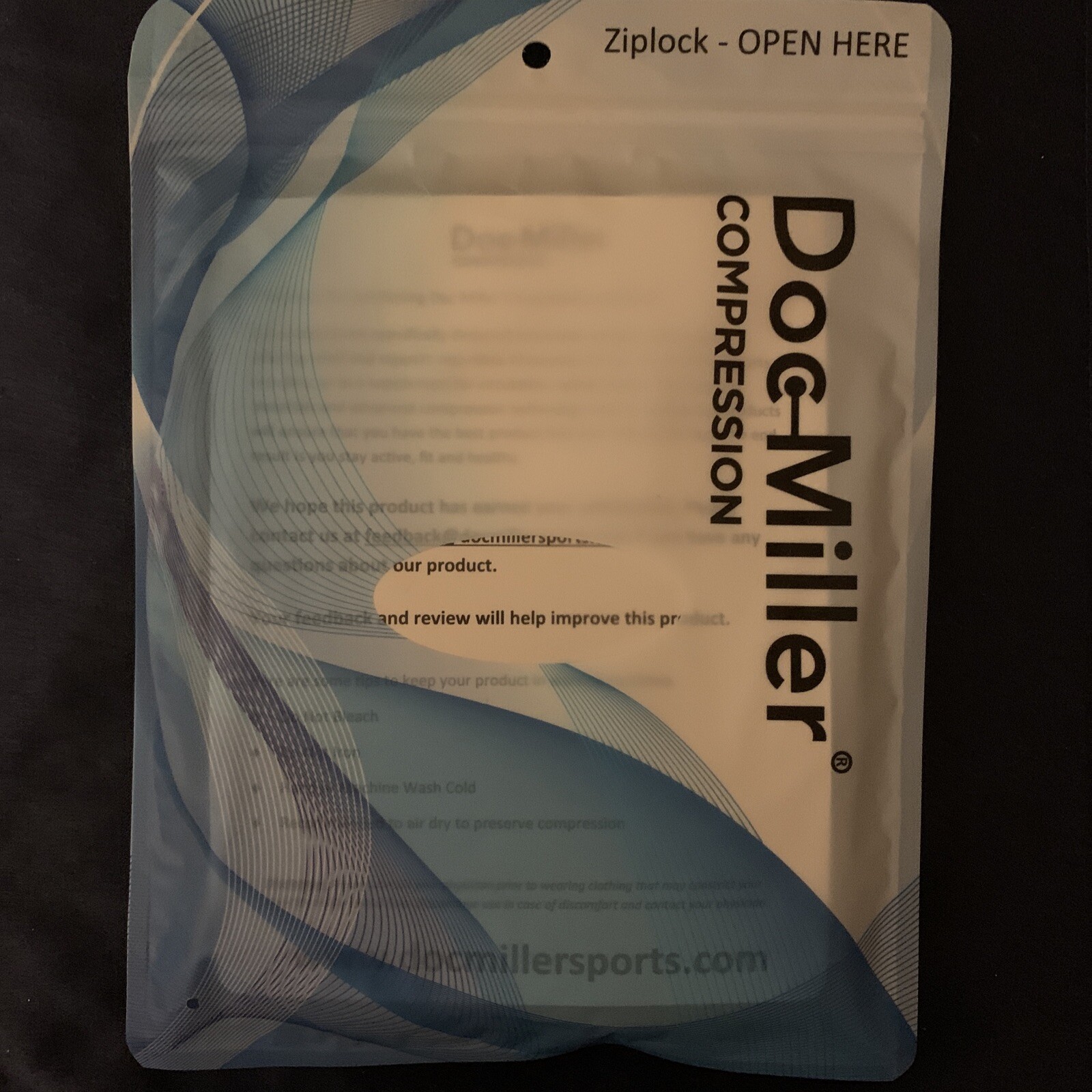 Doc Miller Open ToeCompression Sleeve 15-20mm Hg 1 Pair Black Large New