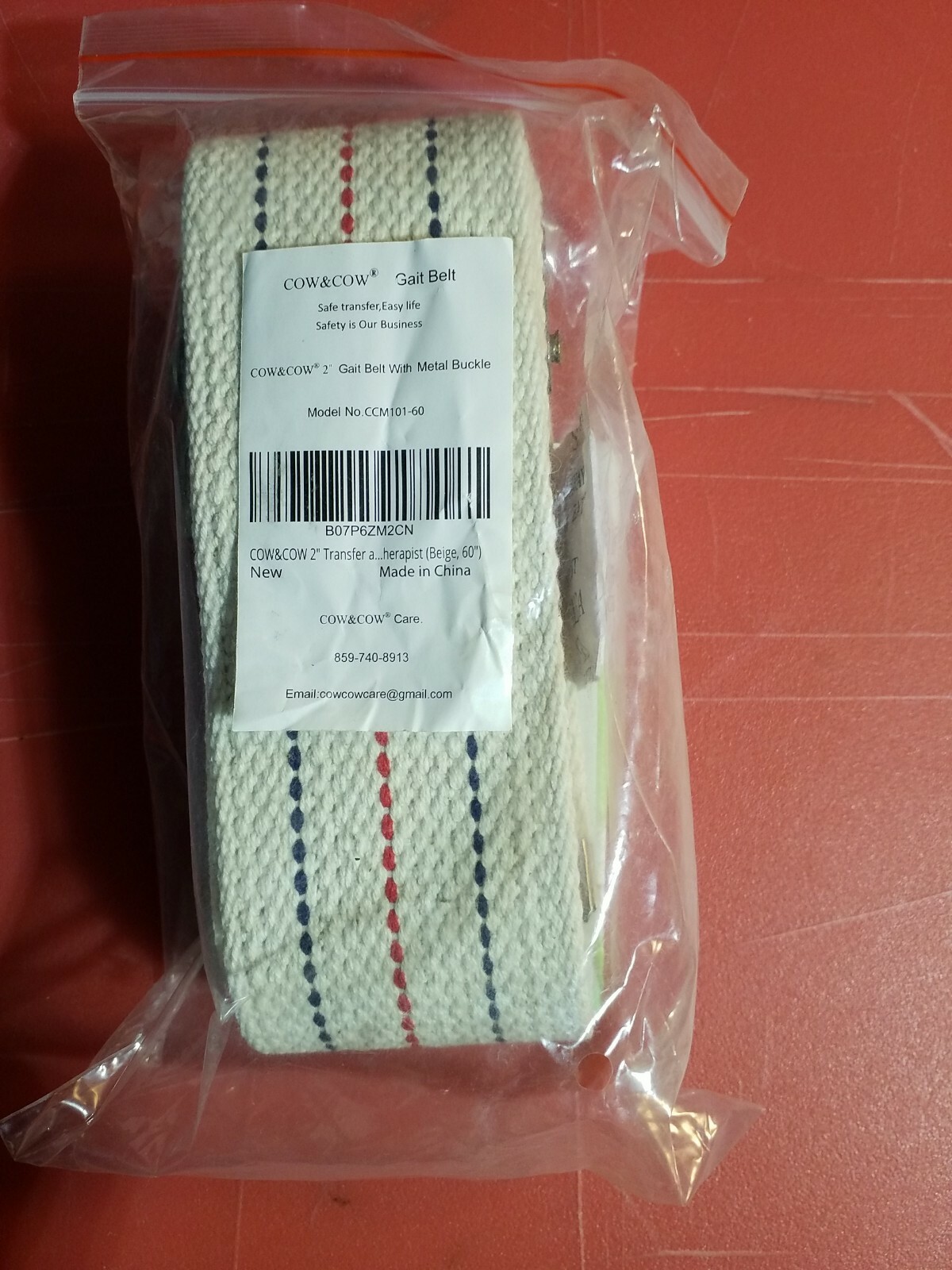 Essential Medical Supply Gait Belt with Metal Buckle, 60 Inch, White 1 Count