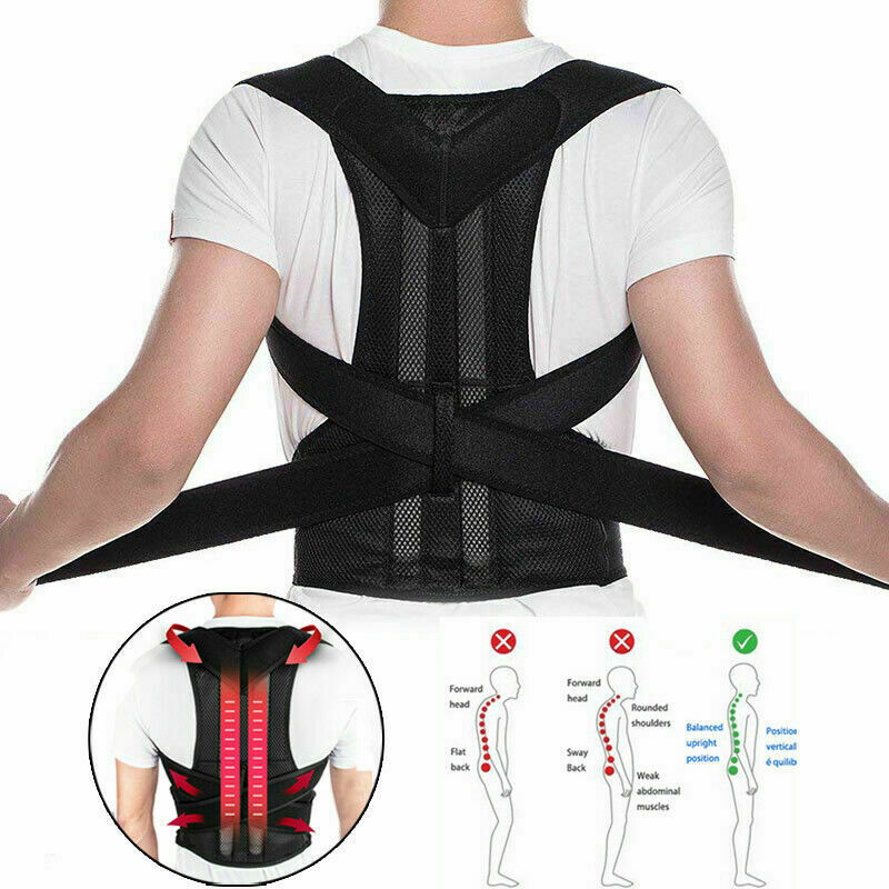 Back Brace Posture Corrector Full Back Support Belts for Upper and Lower Soft US
