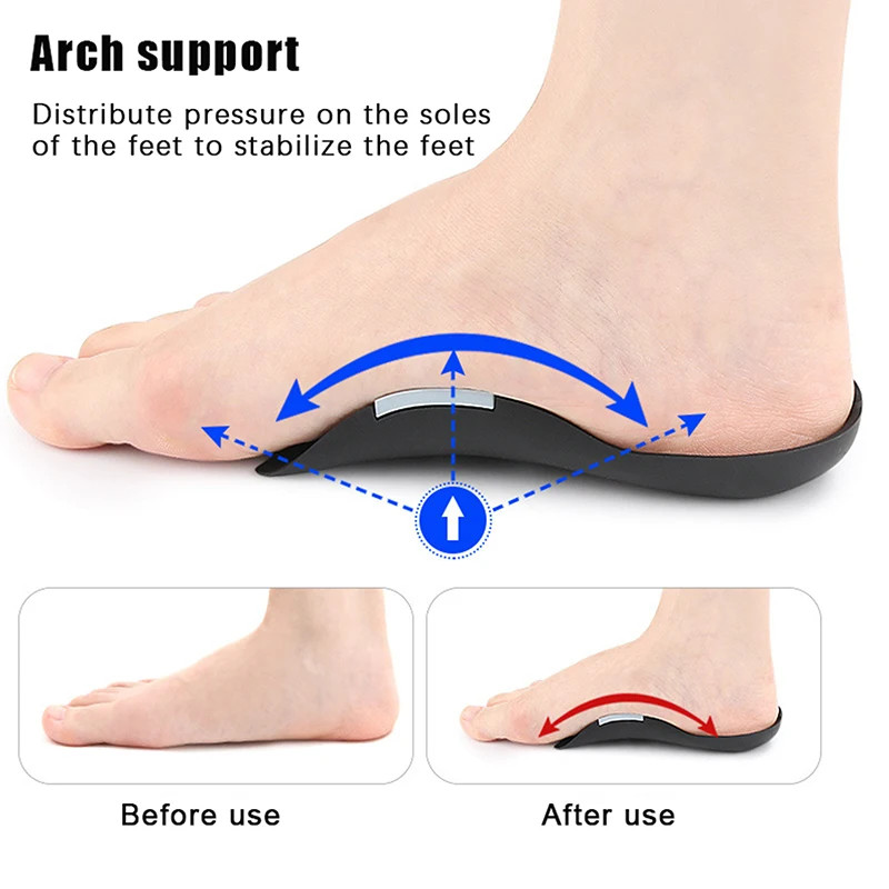 High Arch Support Insoles Non-Slip Plantar Support Pad Shock-Absorbing Foot Pads