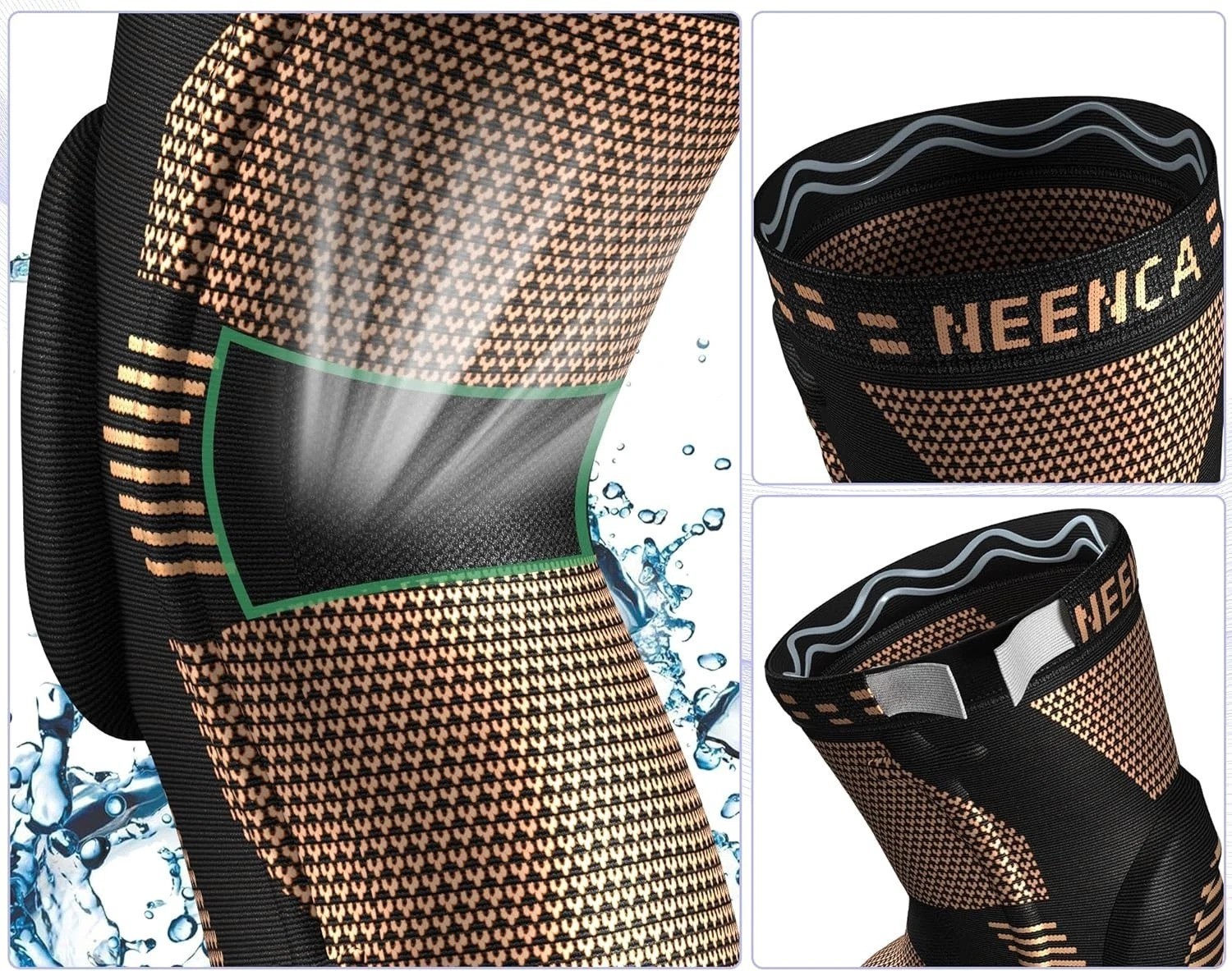 2-Pack Advanced Compression Knee Braces with Gel Pad & Stabilizers