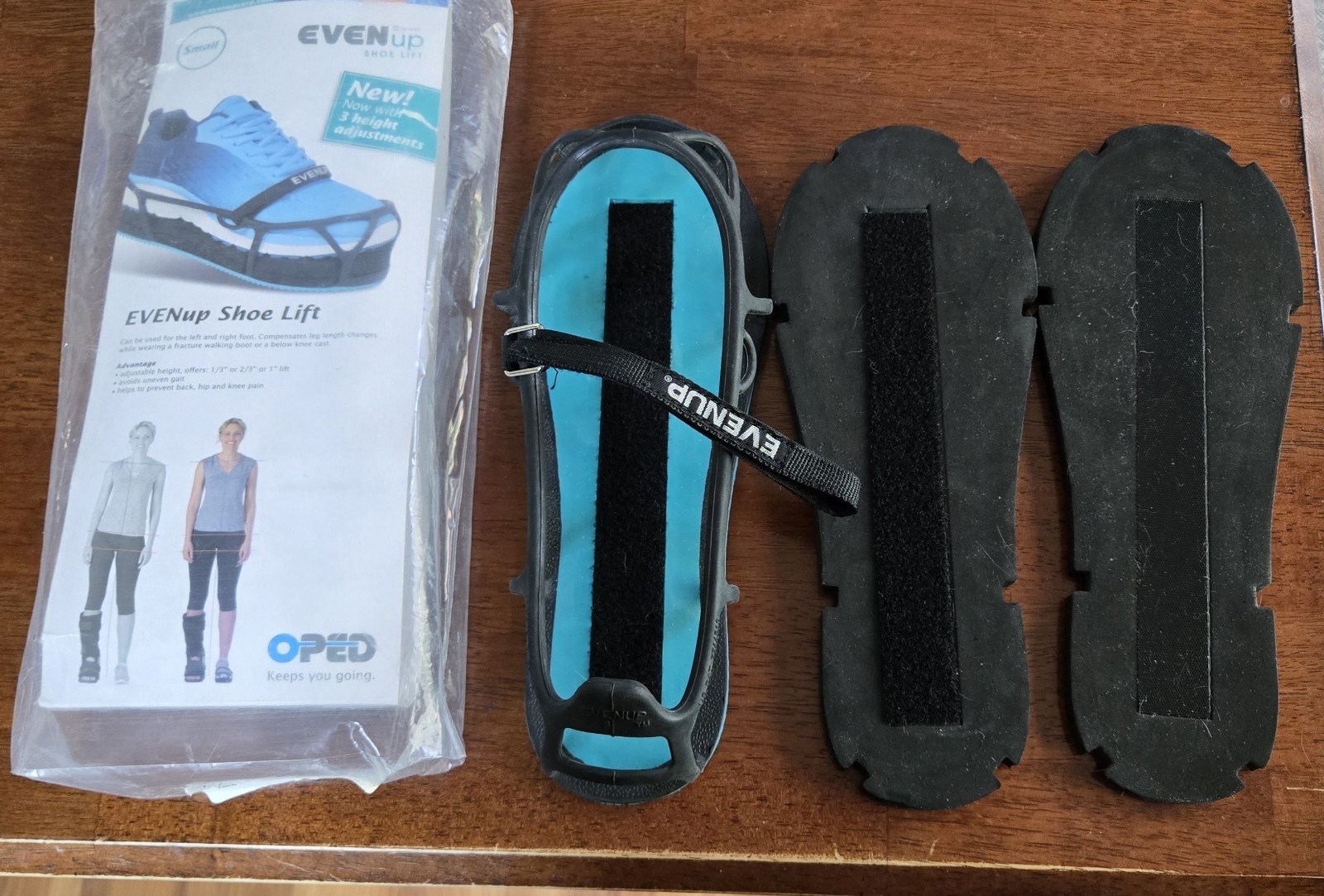 EVENup Shoe Lift Small Black Adjustable 3 Heights Leg Length Discrepancy