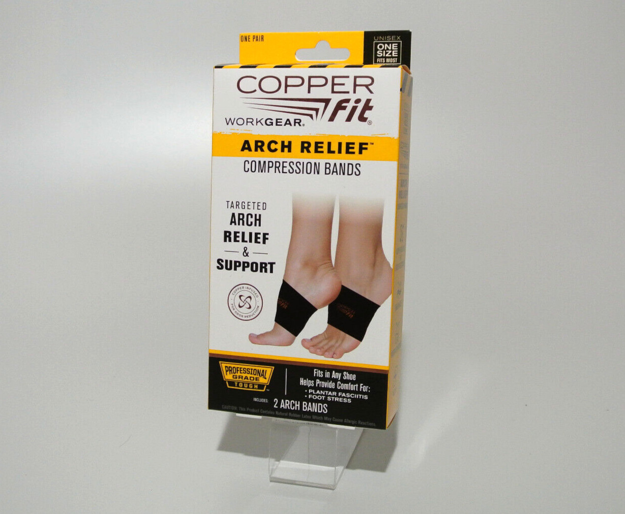 Copper Fit Work Gear Arch Relief Compression Bands, Black – Professional Series