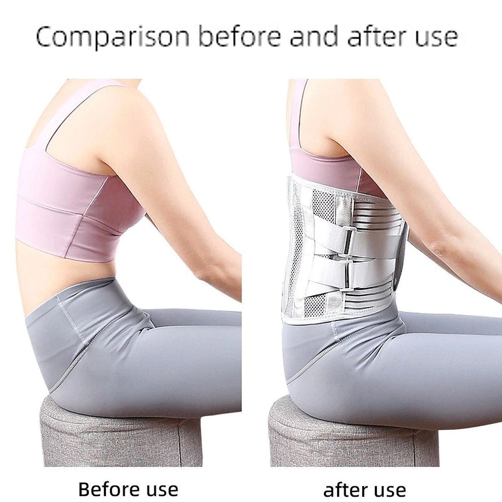 Adjustable Back Brace Lumbar Support Belt Steel Plates for Men Women Pain Relief