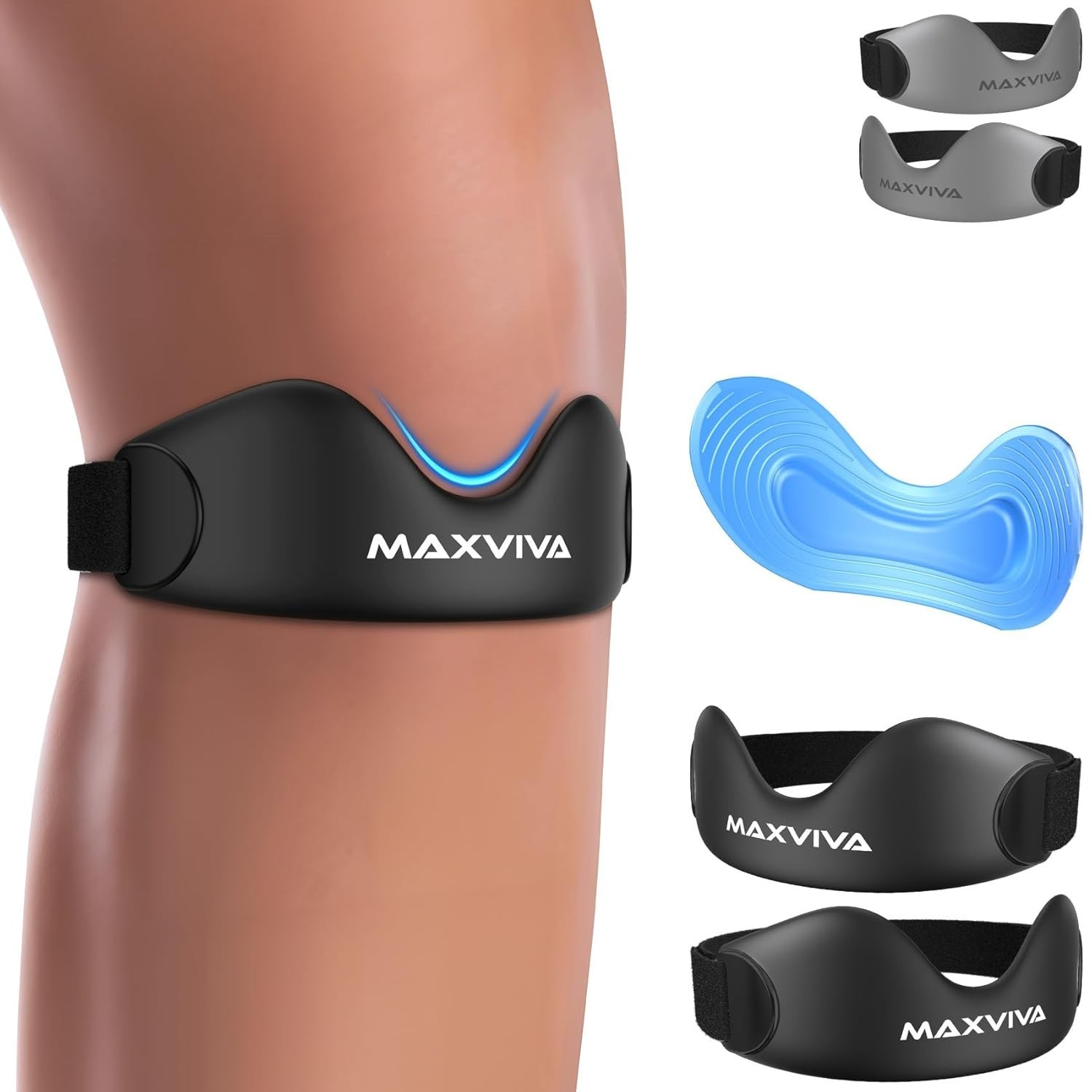 High-Elastic Silicone Knee Strap 2 Pack – Versatile Support for Active Exercise