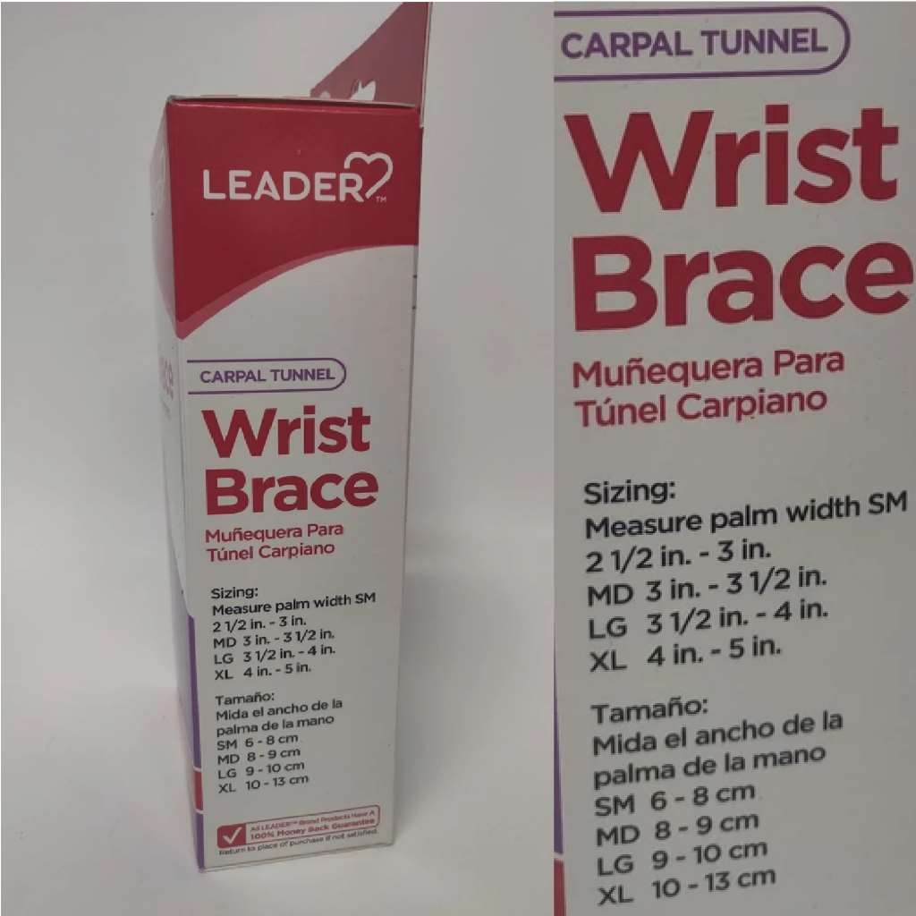 Leader Carpal Tunnel Wrist Brace Right Hand (Beige) X-Large, Reduces Pain and Pr