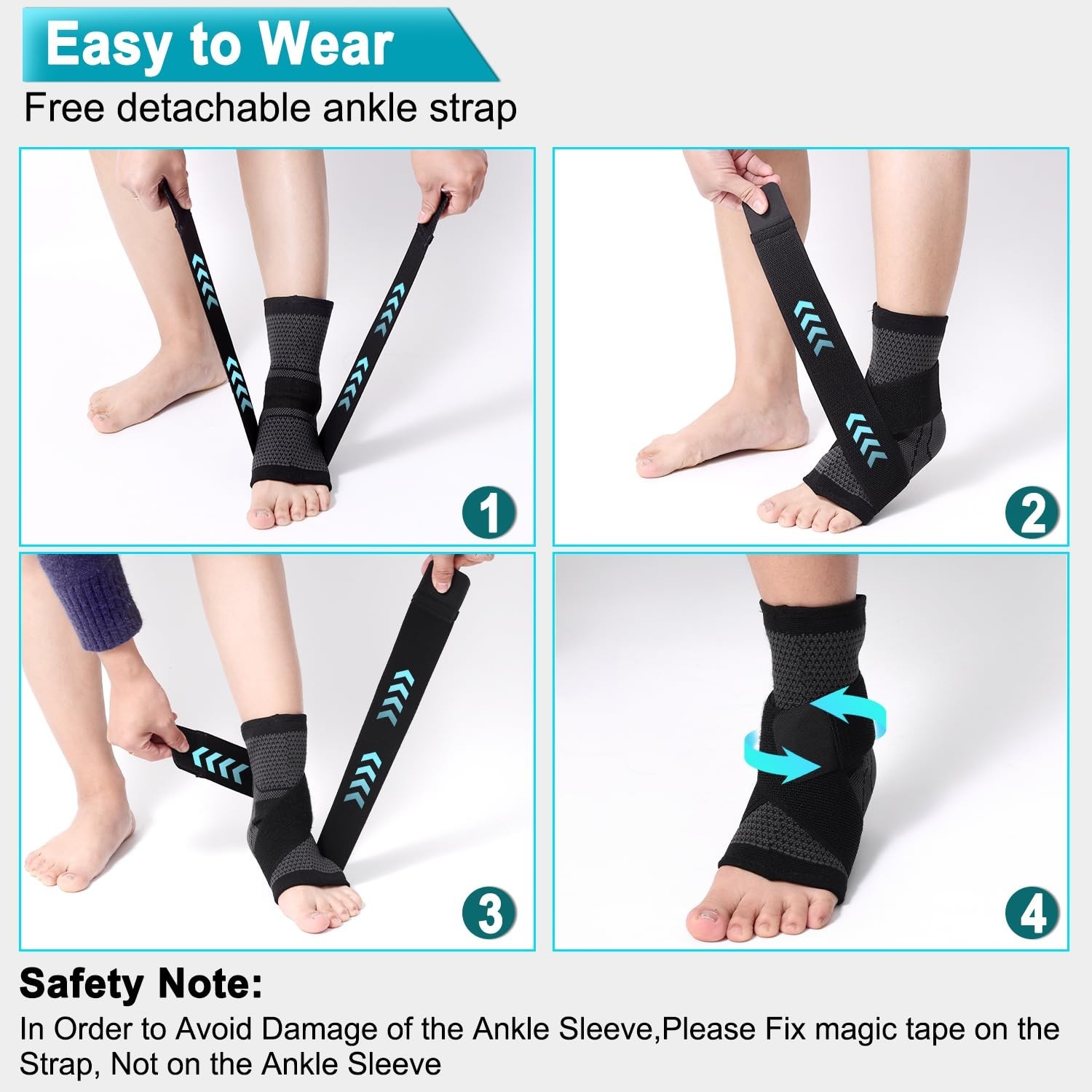 Ankle Brace Compression Sleeve Support Plantar Fasciitis Pain Relief Foot Wrap