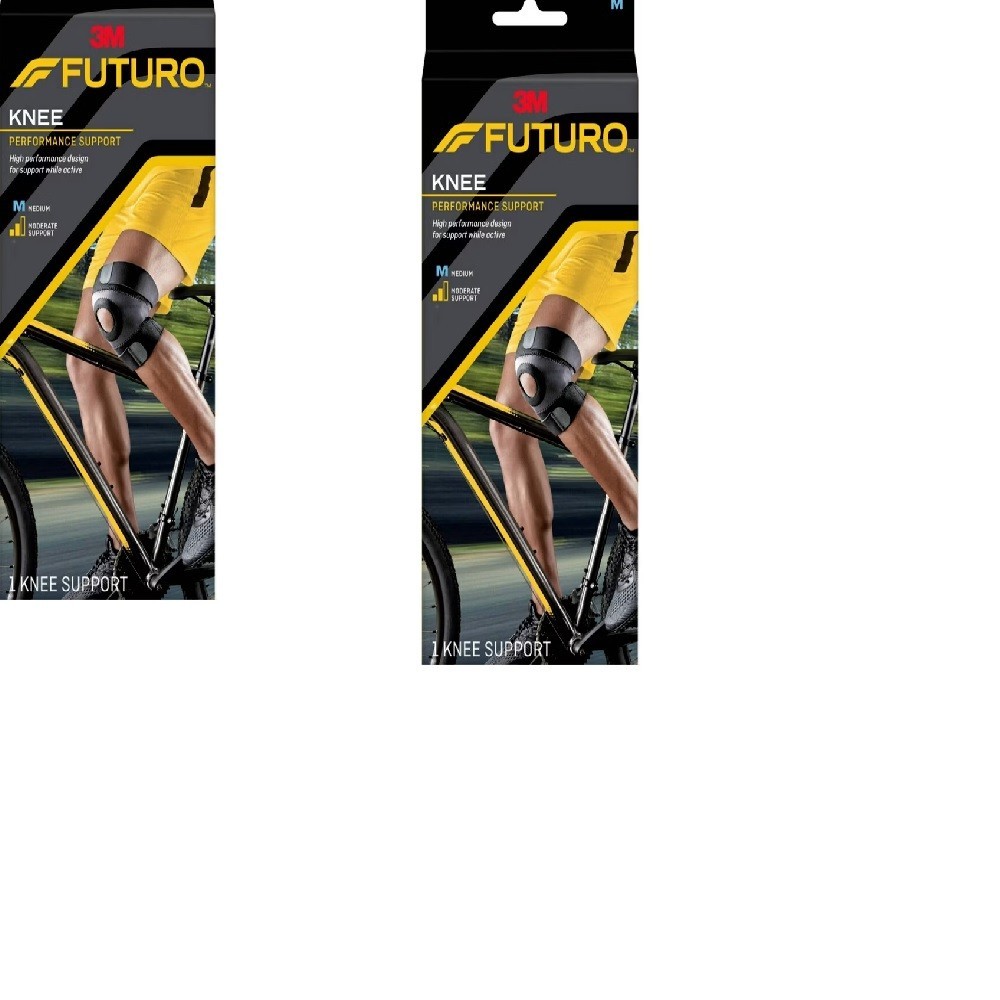 2 NEW 3M Futuro Sport 45696 Knee Support Moisture Control Moderate Medium Black