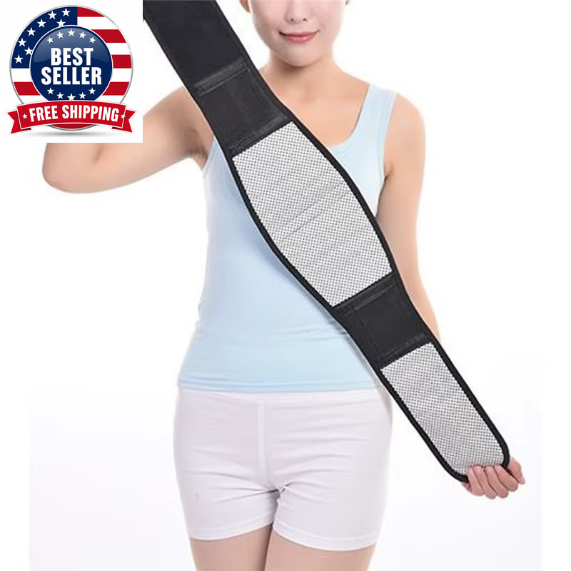 1Pc Lower Back Support Brace with Self Heating, Adjustable Waist Belt for Lumbar