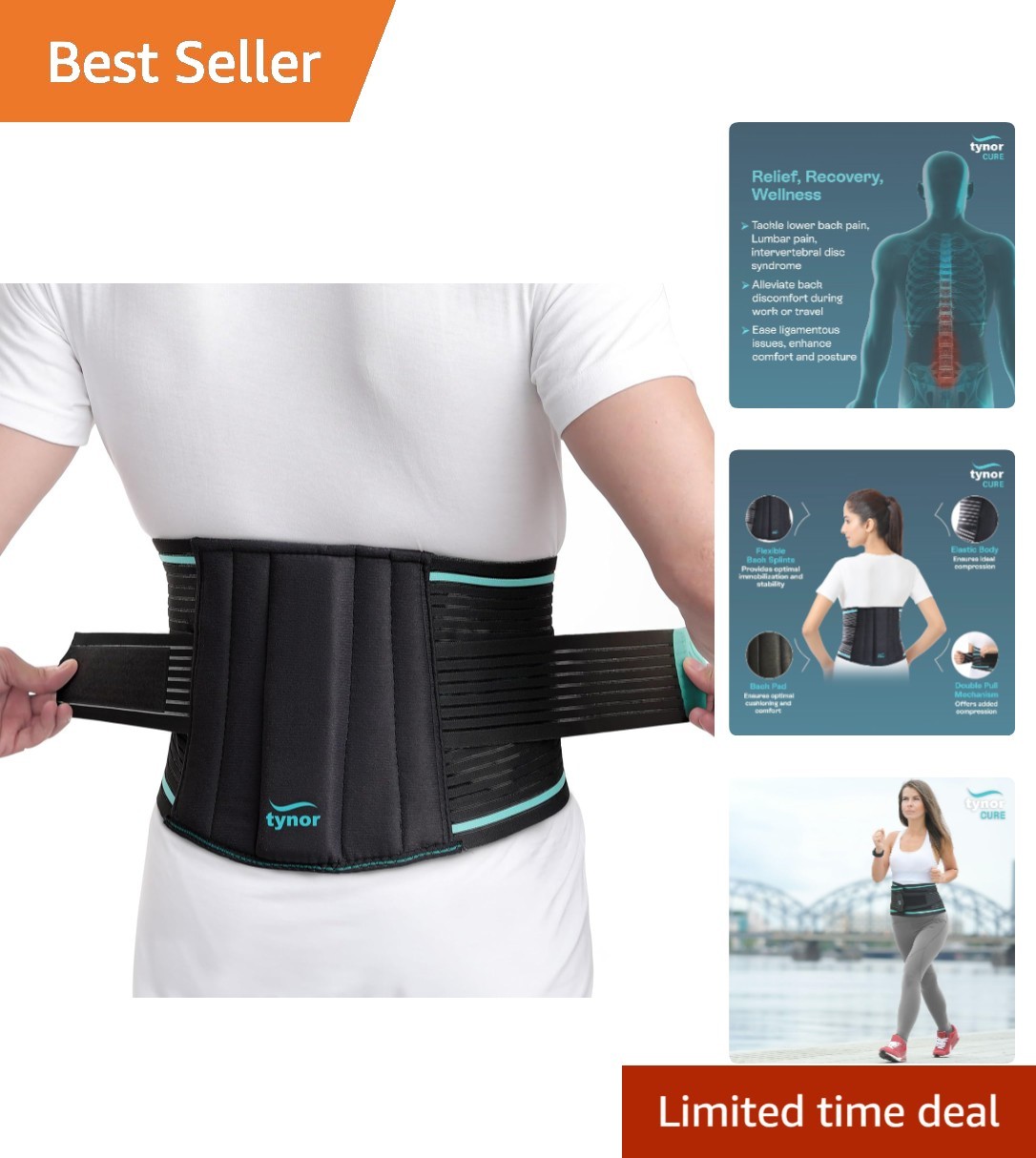 Pain-Relief Adjustable Back Support Belt for Sciatica – Comfortable XXL Size