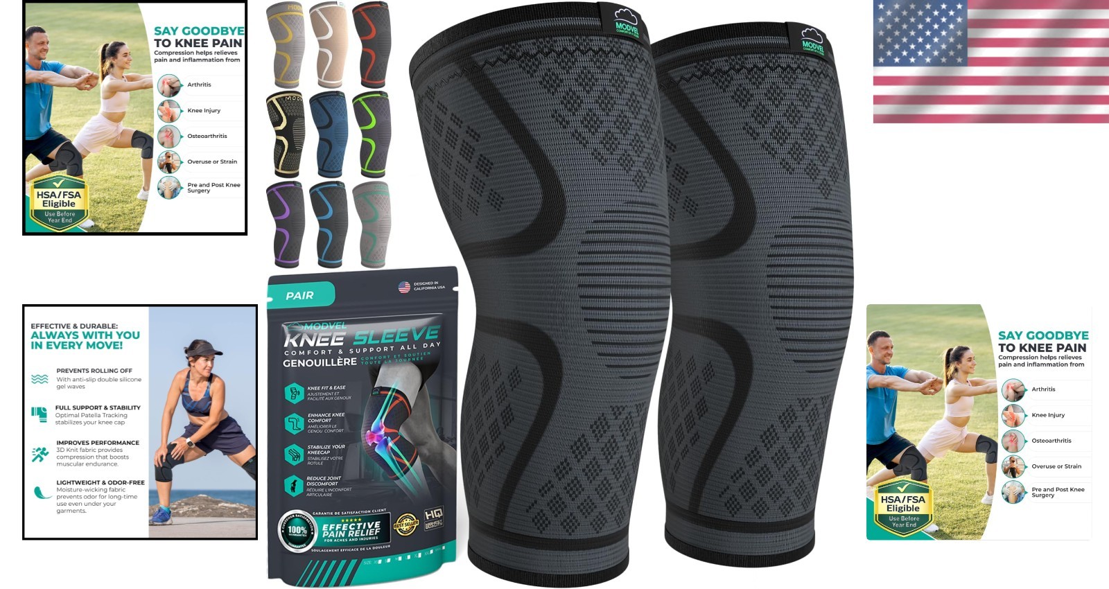 Ultra-Lightweight Knee Support Compression Sleeve – 2-Pack for Active Lifestyles