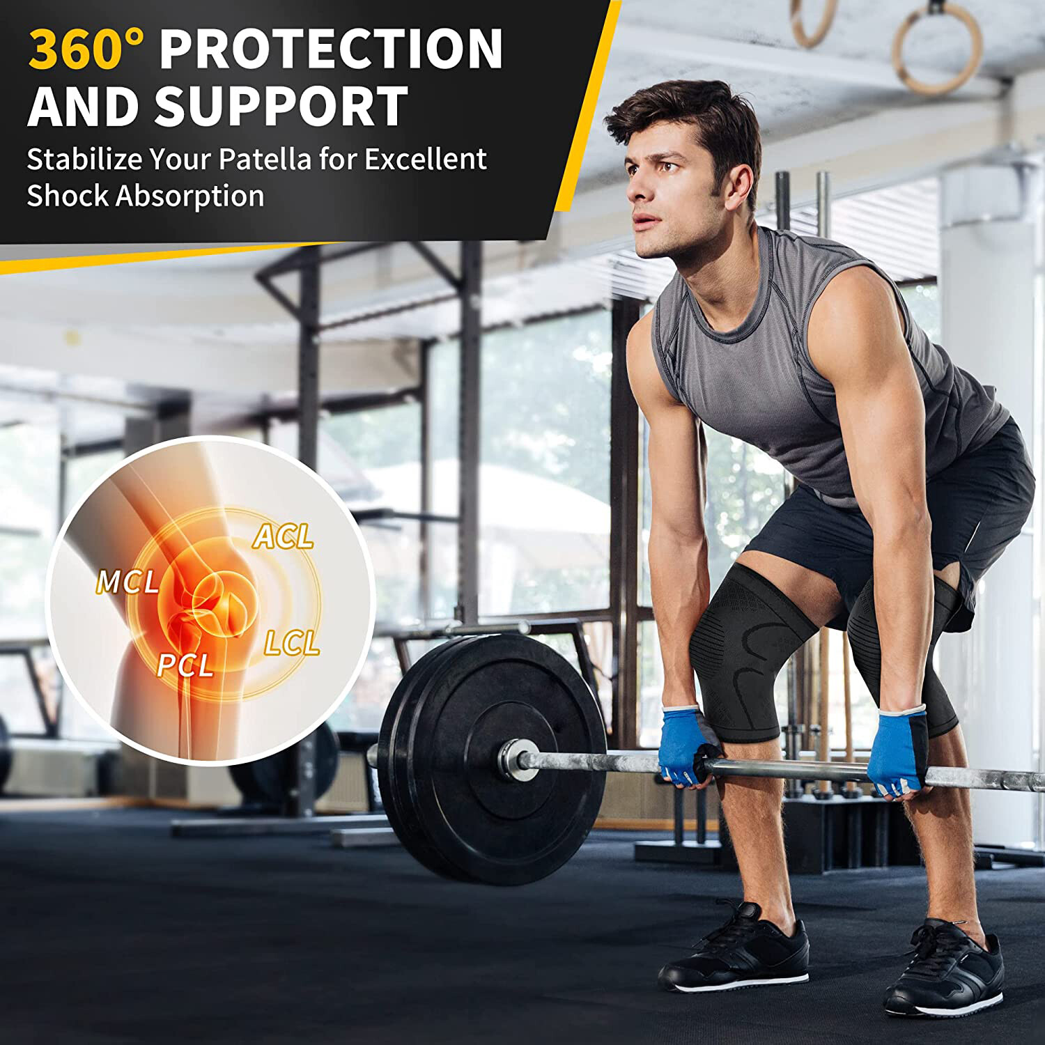 2 Pack Rodilleras de Cobre Soporte de Compresión para Rodillas Workout Sports
