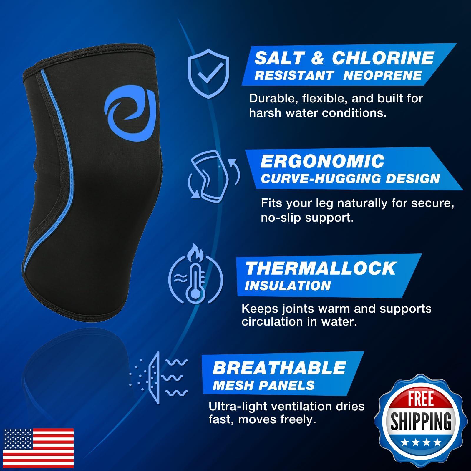 Nvorliy AquaFlex Pro Knee Brace, Compression Knee Sleeve for Swimming, Aquati