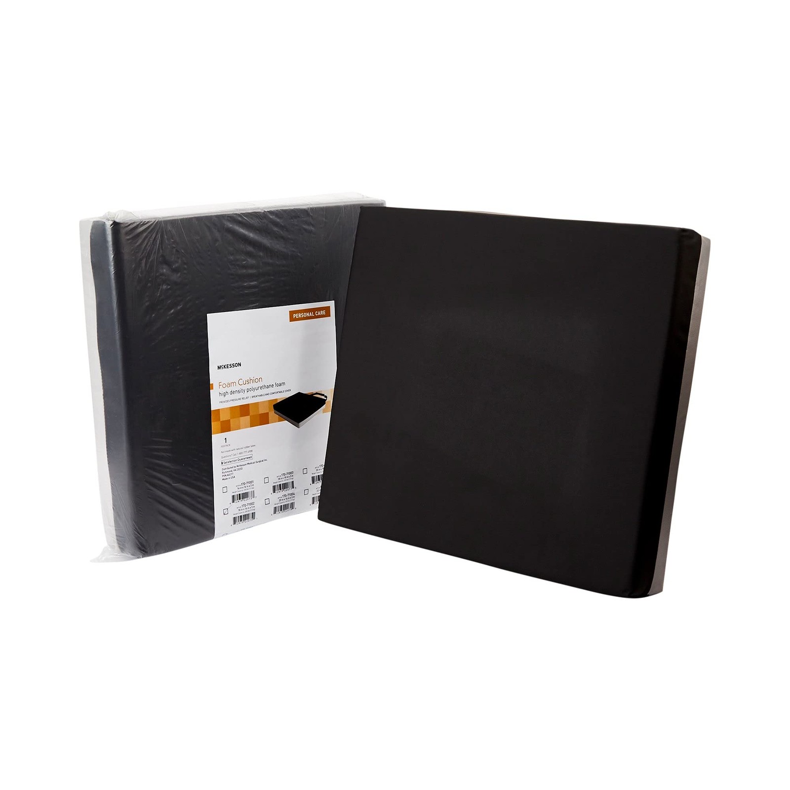 McKesson Seat Cushion for 18 W X 16 L X 3 D Inch ( 1 ct), Black / White
