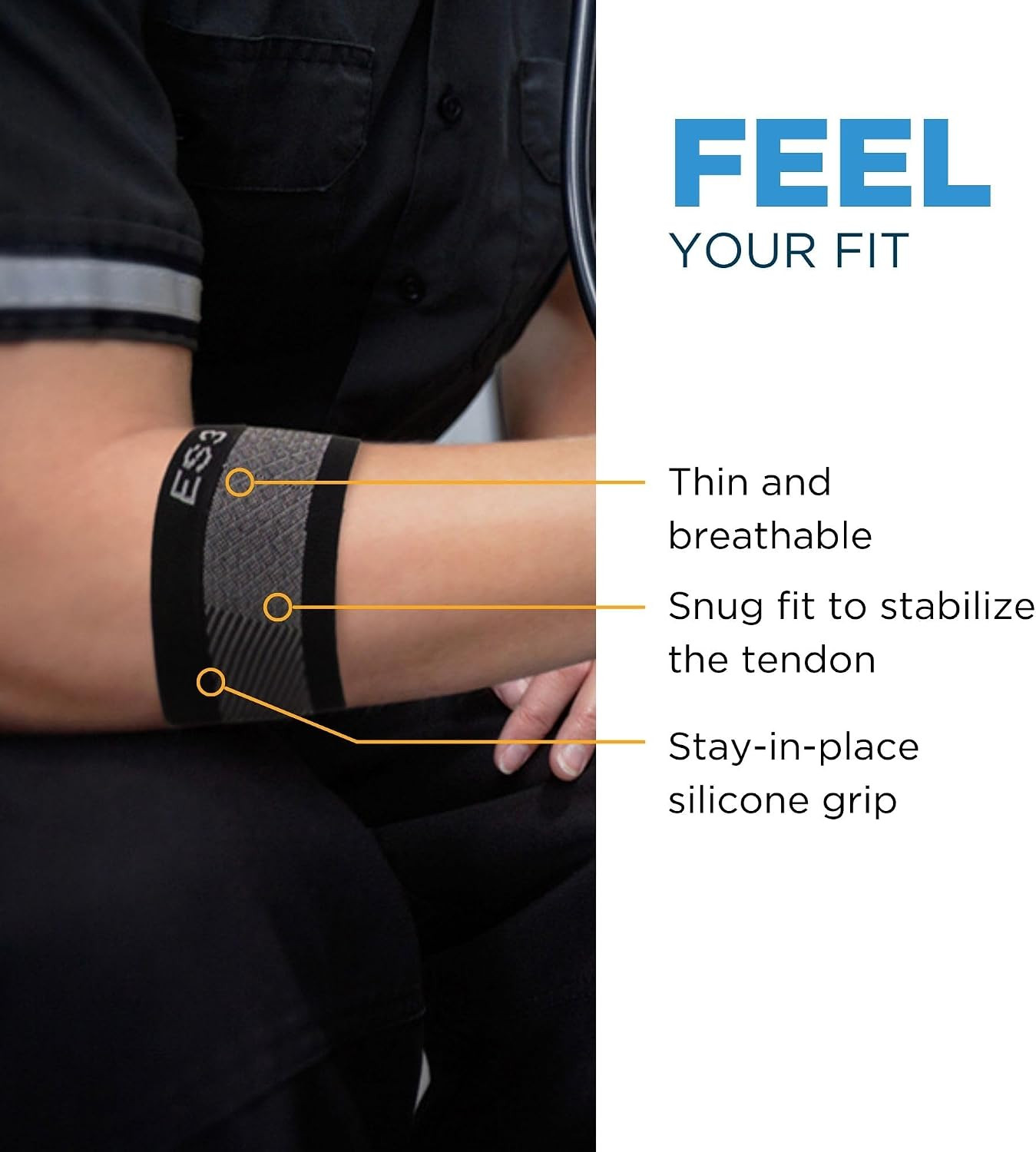 ES3 Elbow Brace for Tendonitis and Tennis and Golfer’S Elbow, and General Pain a