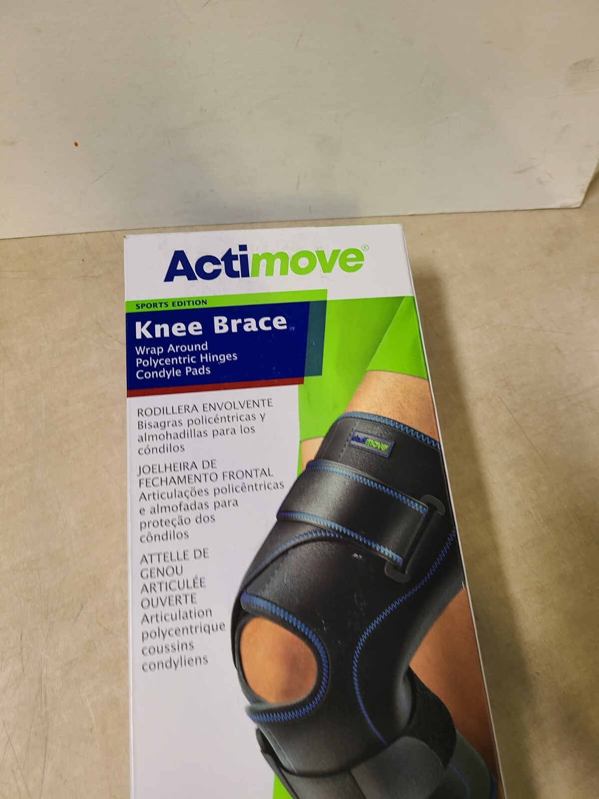 Actimove Knee Brace Wrap Around 2XL Sports Edition Latex Free Black XXL