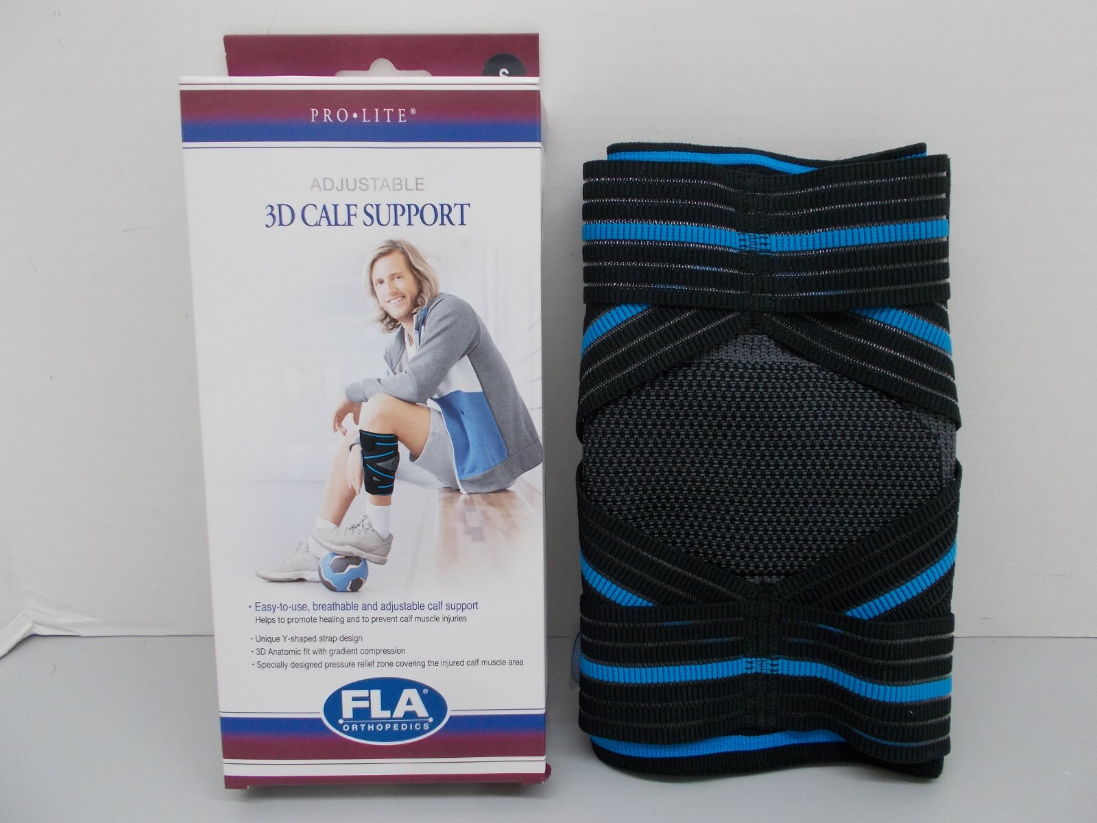 FLA Orthopedics Pro Lite Adjustable 3D Calf Support, Choose Size S, M, L