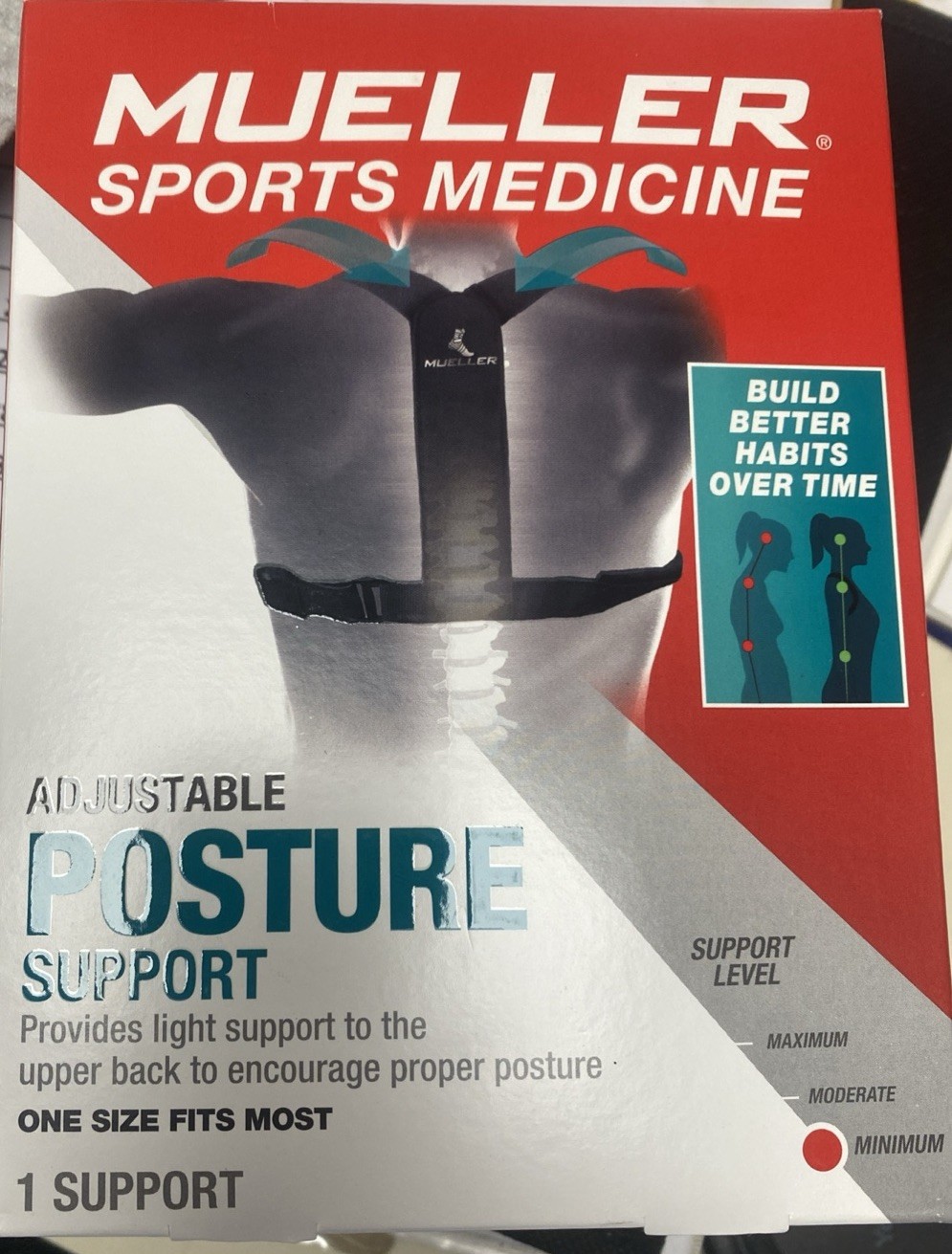 Mueller Sports Medicine Adjustable Posture Support Level Minimum OSFM New